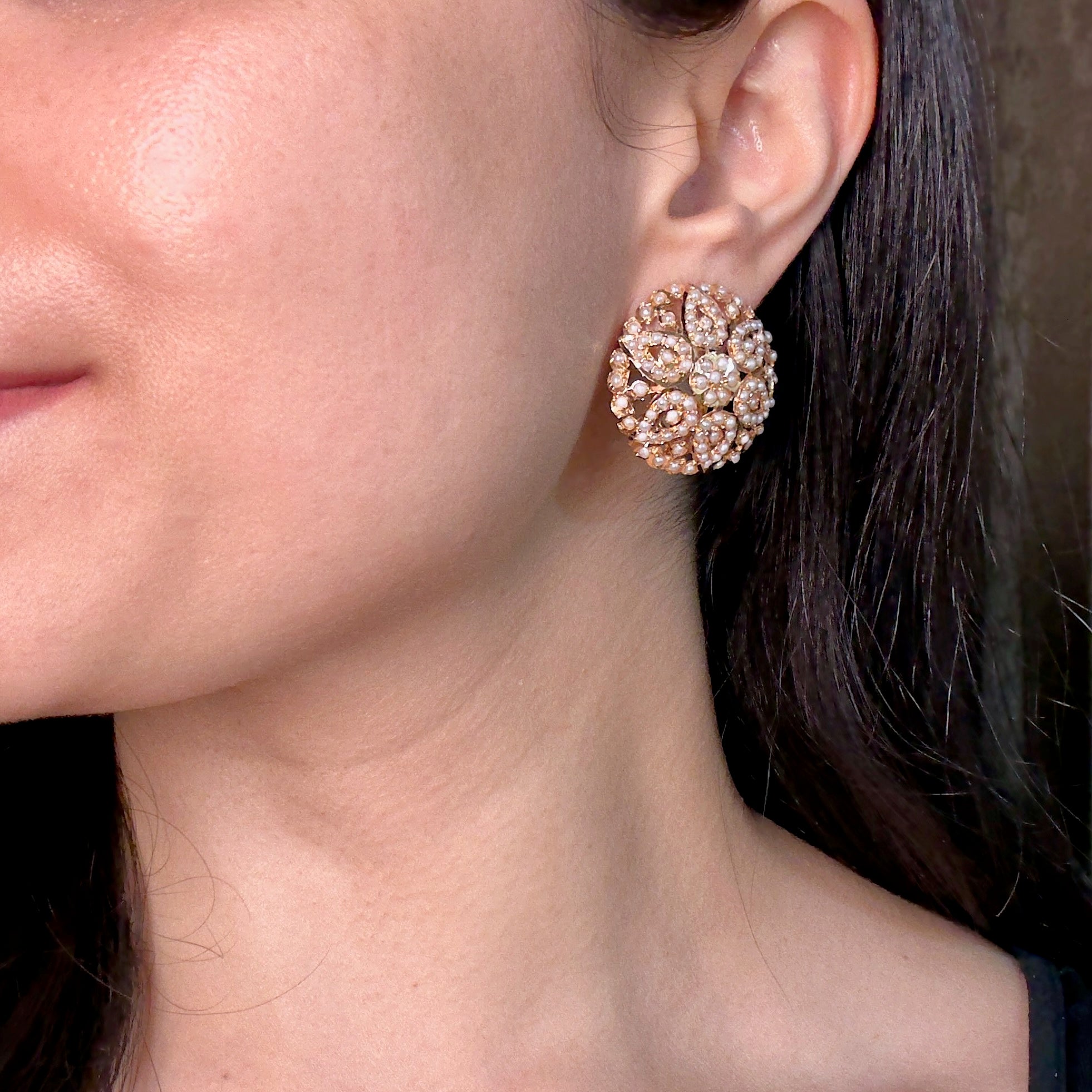 round indian silver earrings