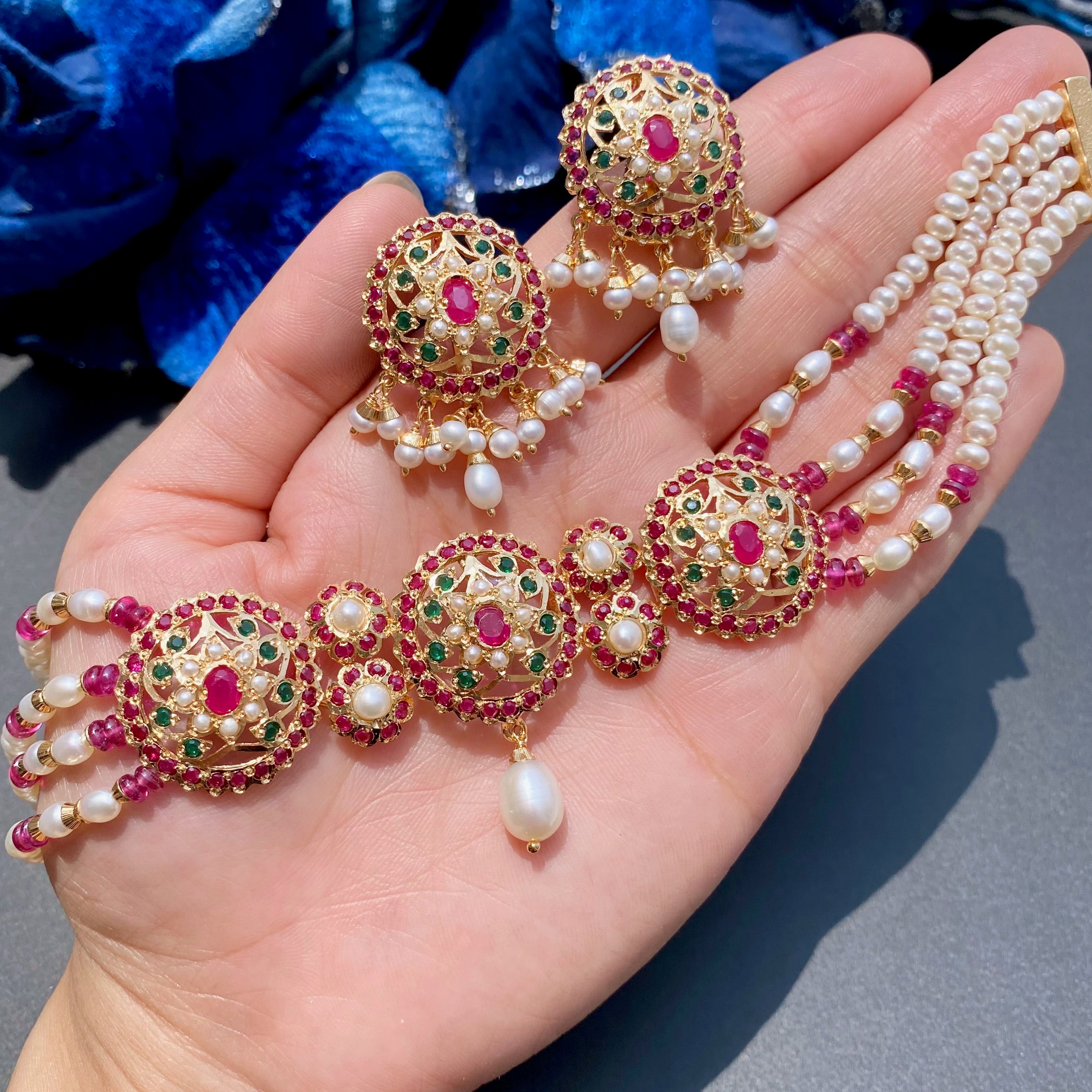 indian choker set for evening functions