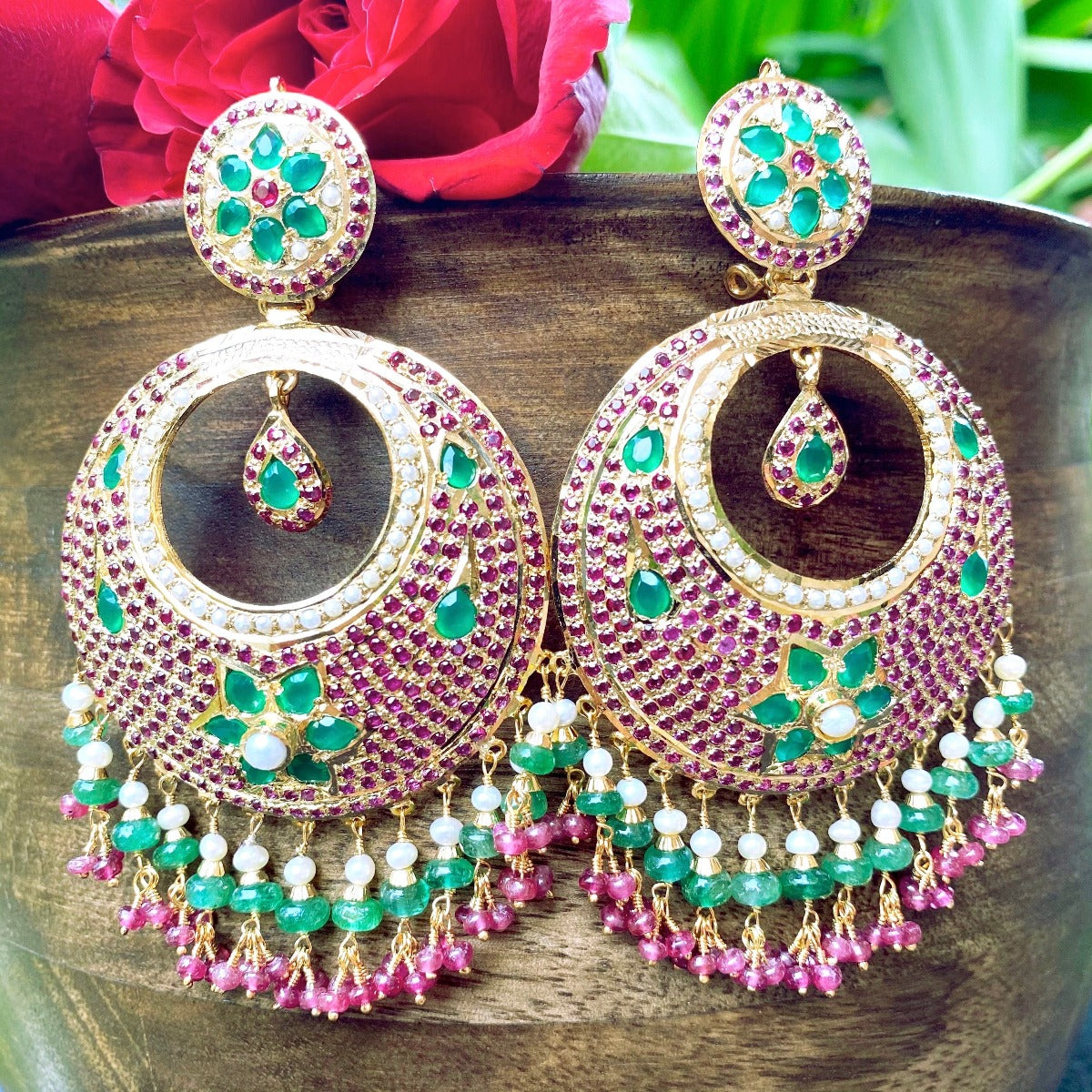 big pakistani fashion earrings