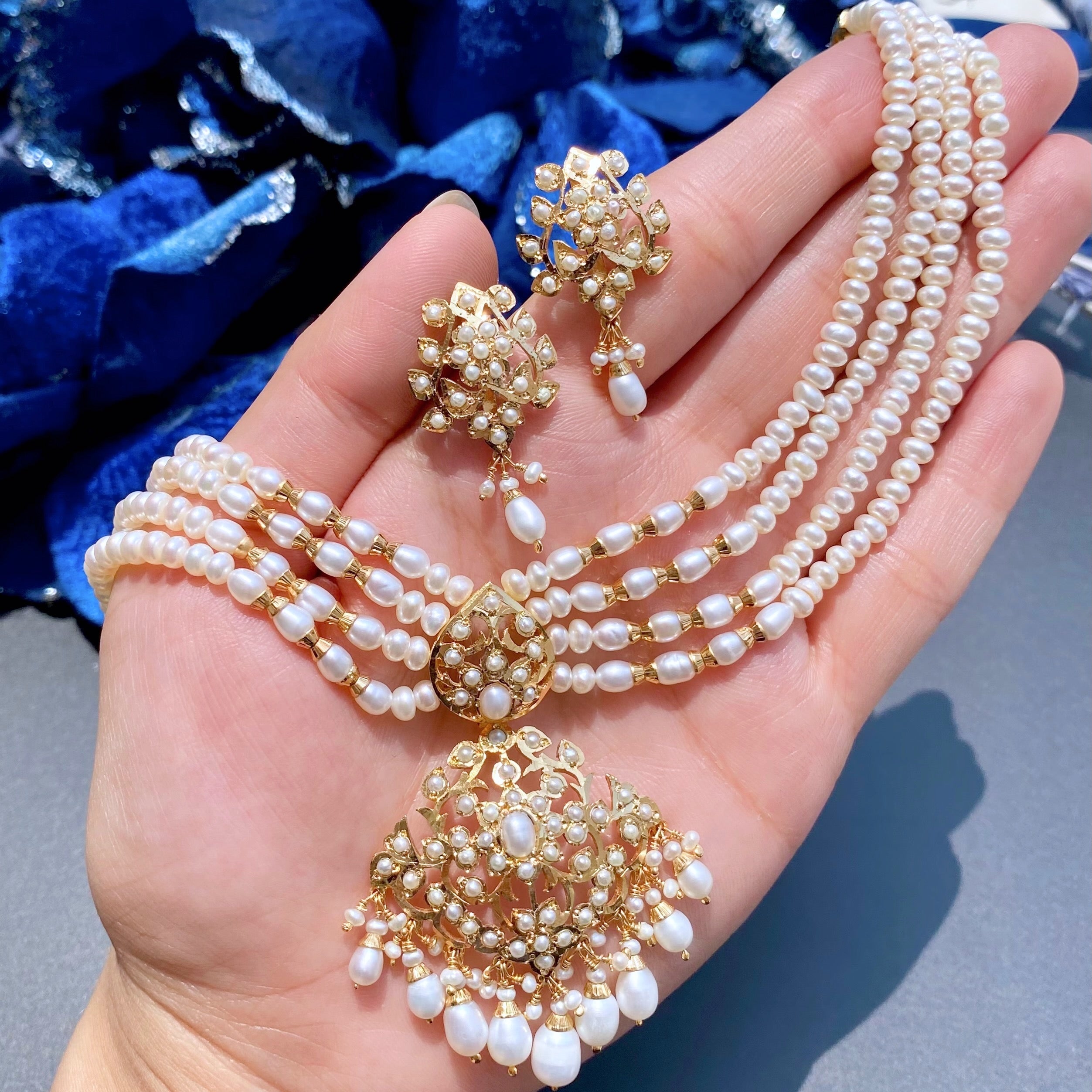 pearl sitarami necklace set
