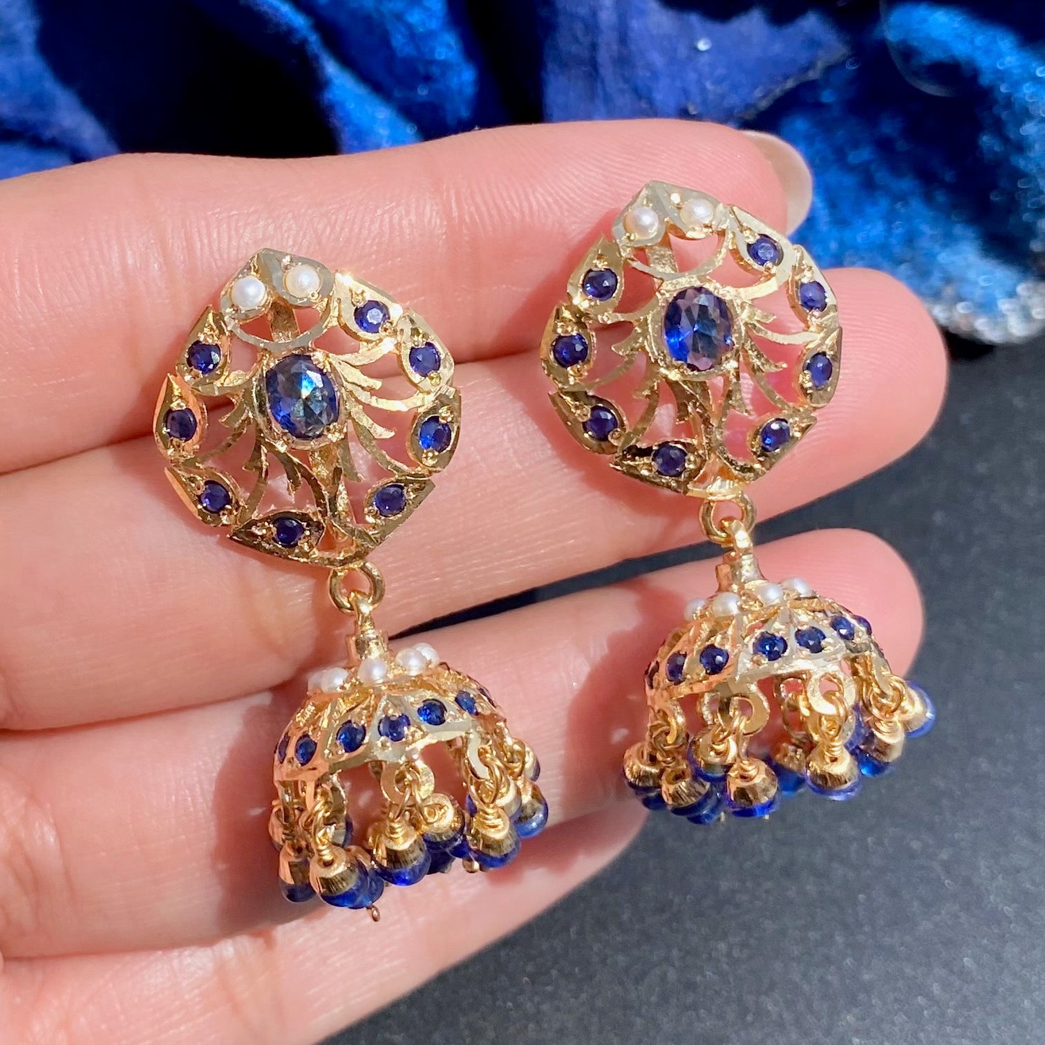 pakistani silver necklace with jhumki