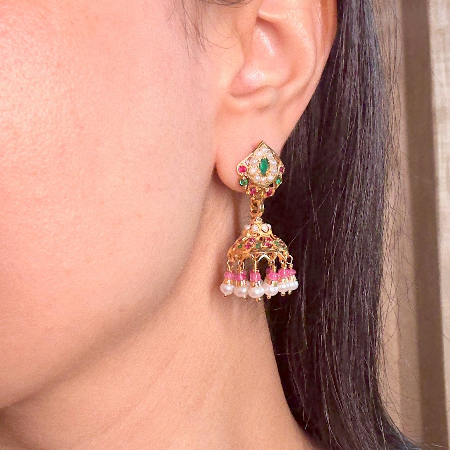 small light weight silver jhumki