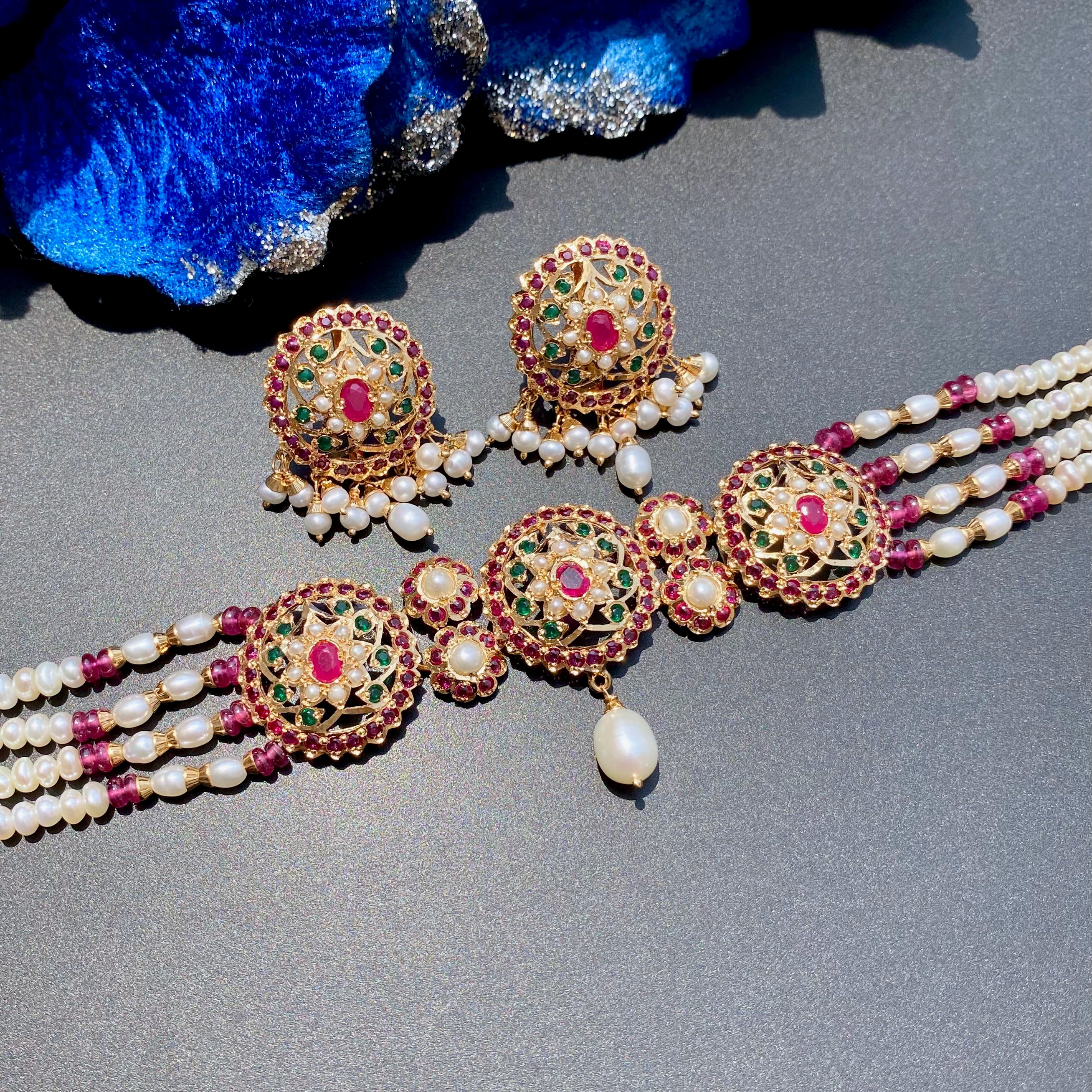 indian choker set for evening functions