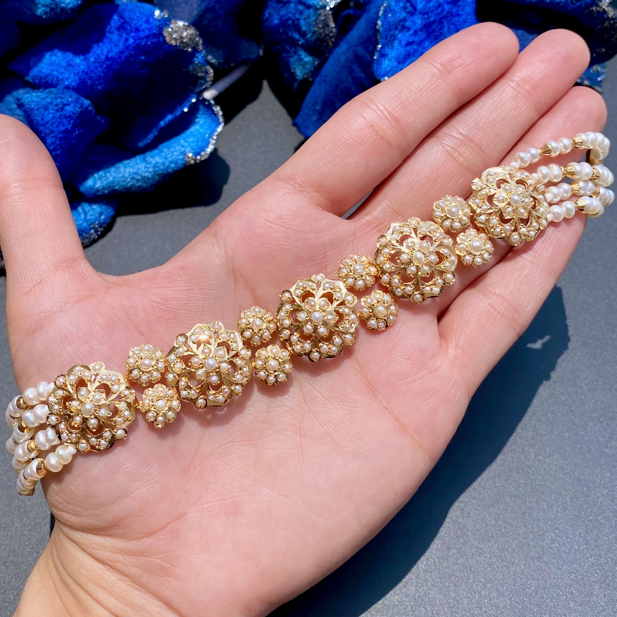 Simple Sophisticated Pearl Choker Set | Gold Plated on Silver | Freshwater Pearls