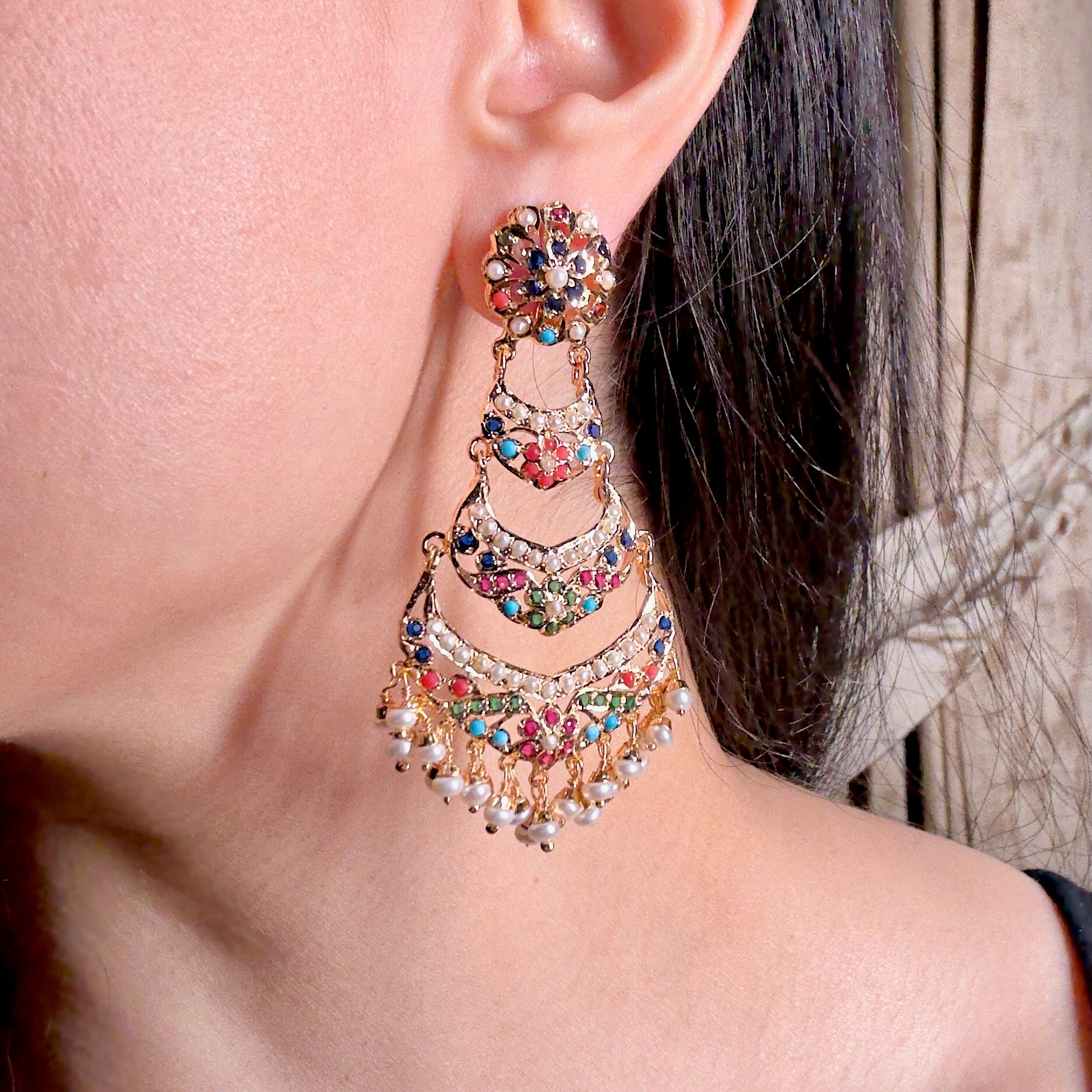 traditional punjabi silver earrings