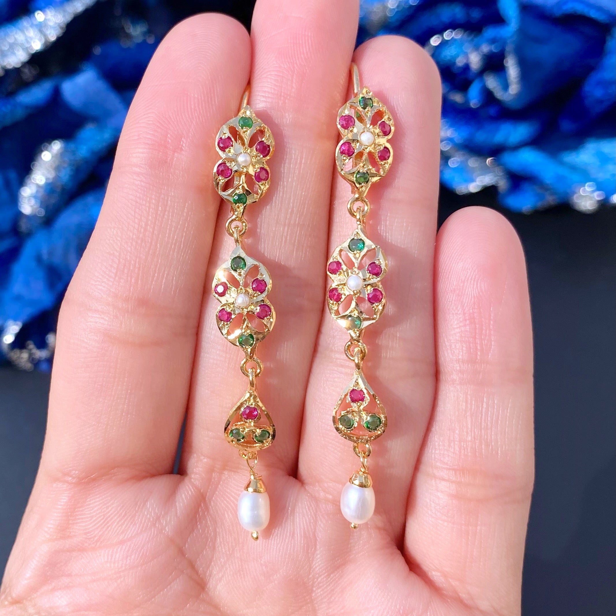 tall slender indian earrings