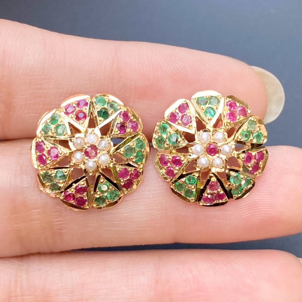 buy Hyderabadi gold earrings in usa