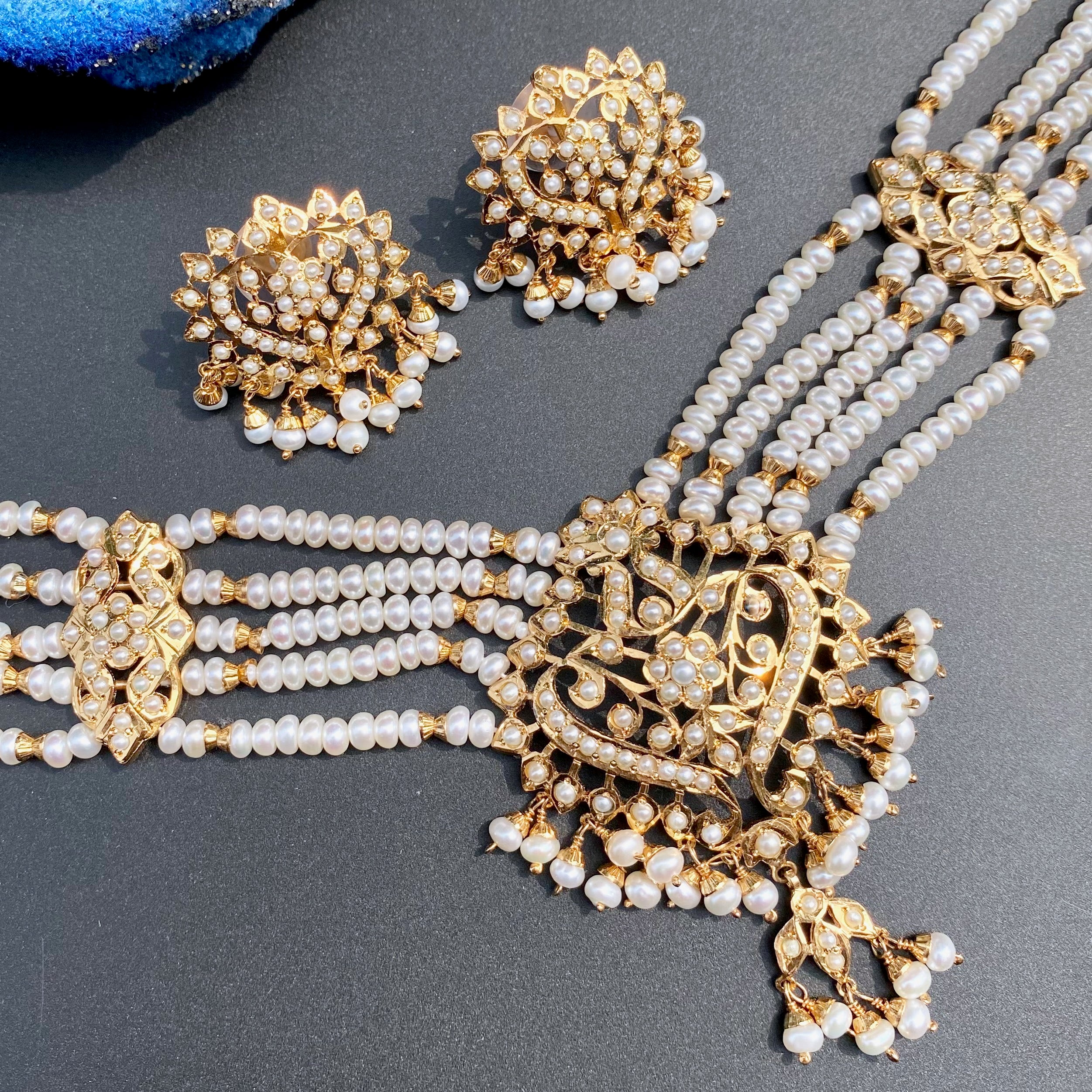 ethnic indian pearl choker set