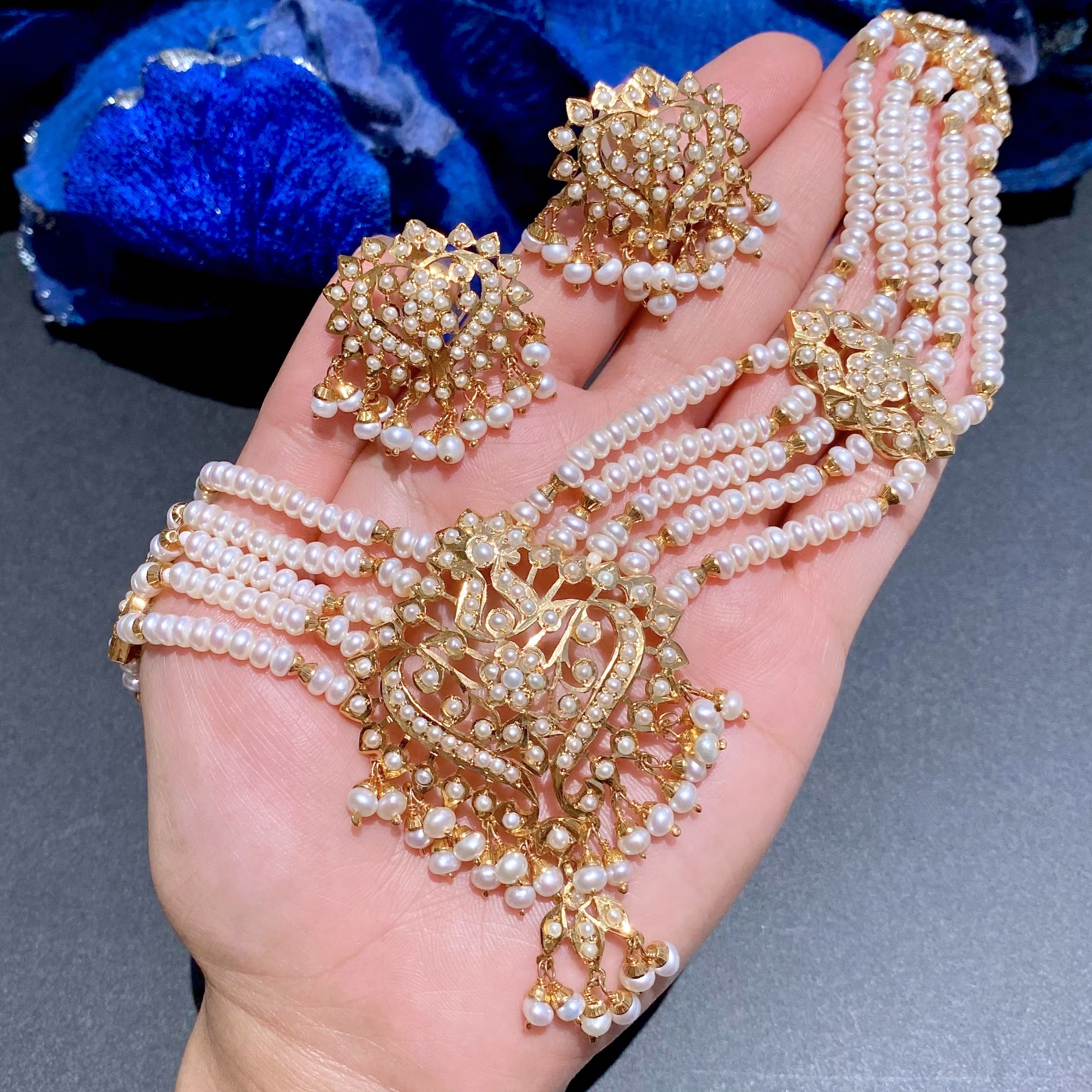 ethnic indian pearl choker set