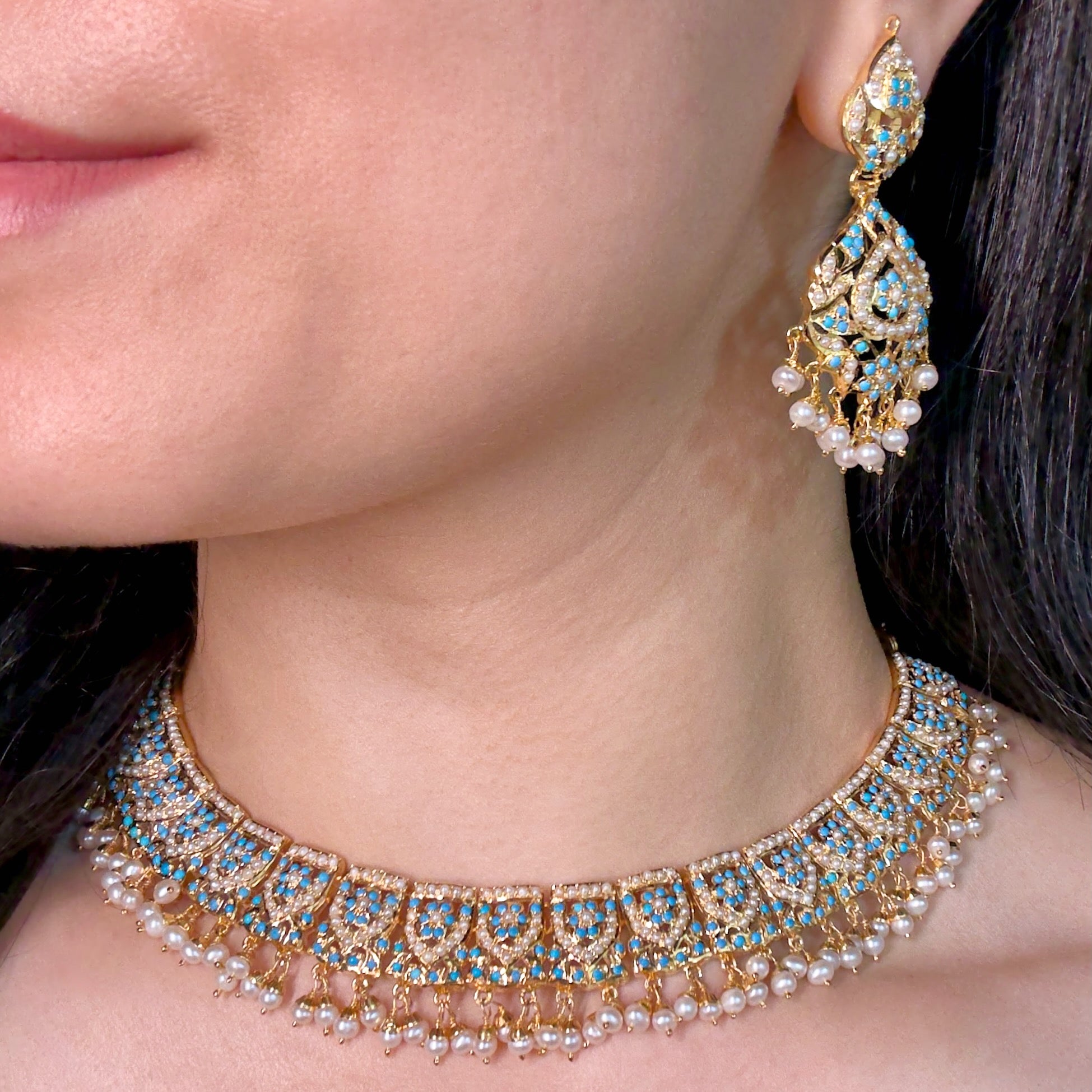 sober turquoise jewelry set