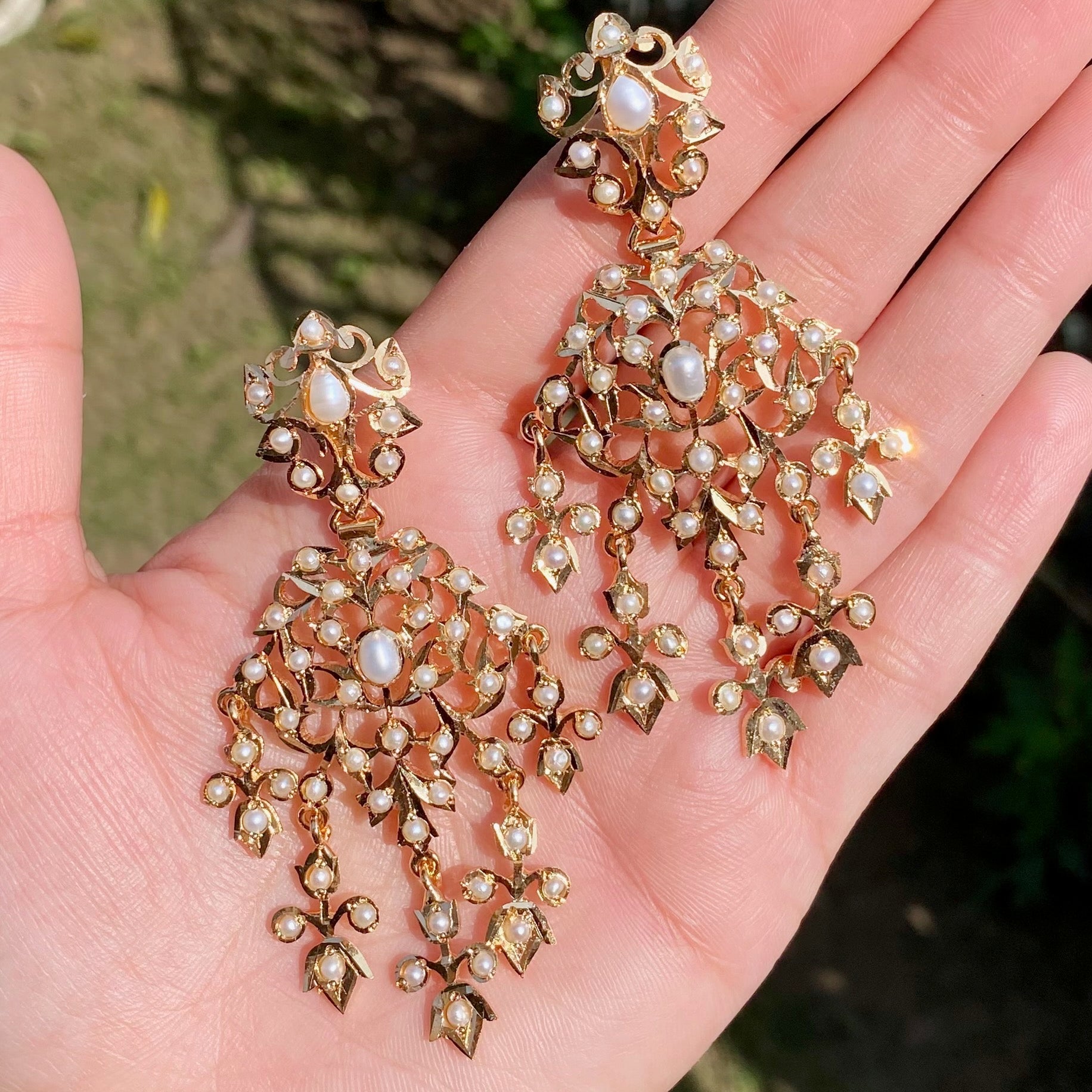 victorian earrings gold plated silver