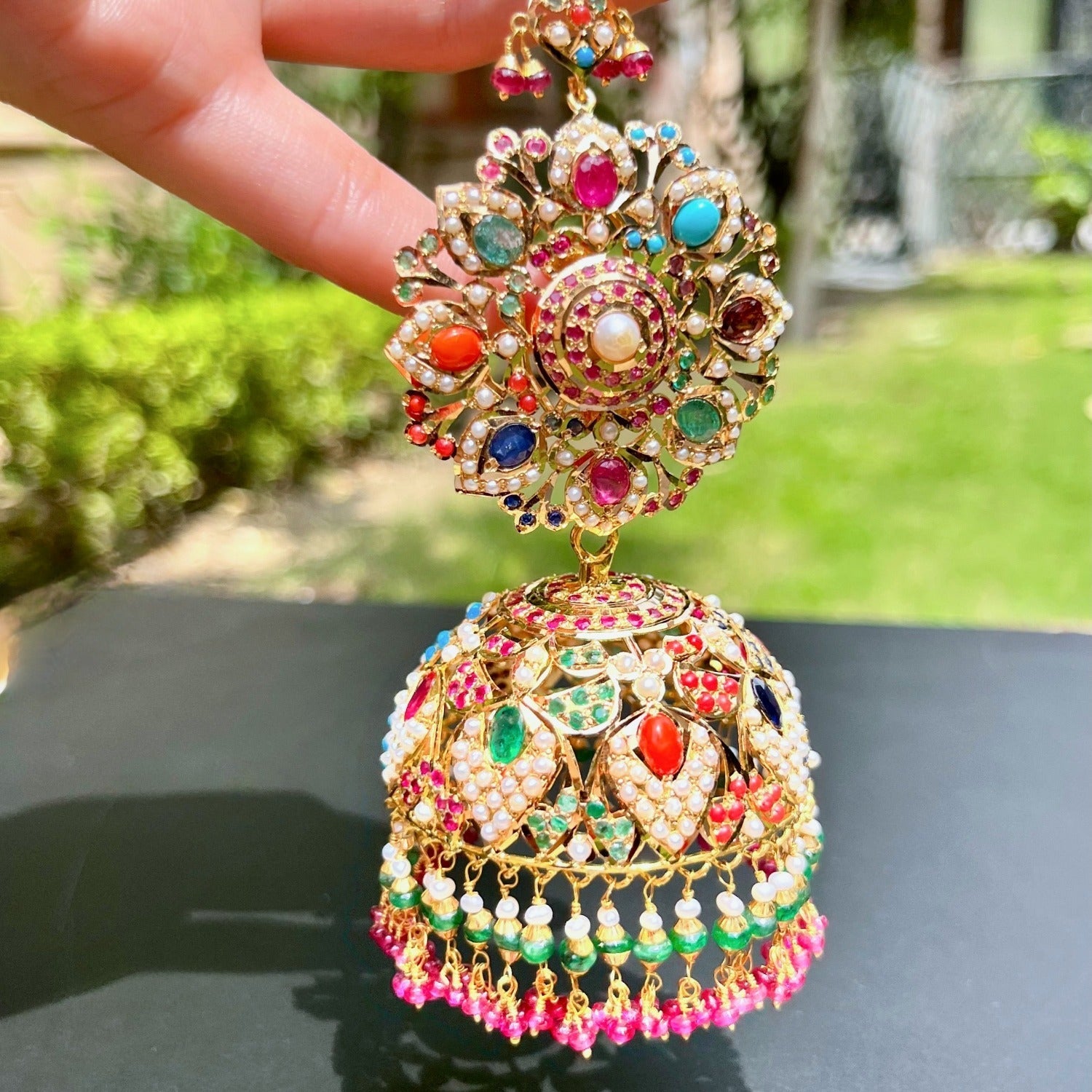 indian navaratna jewellery on solid 22k gold