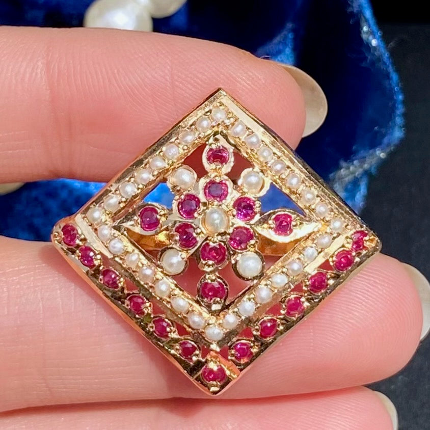 Square Shaped Ladies' Rings | Gold Plated on Silver