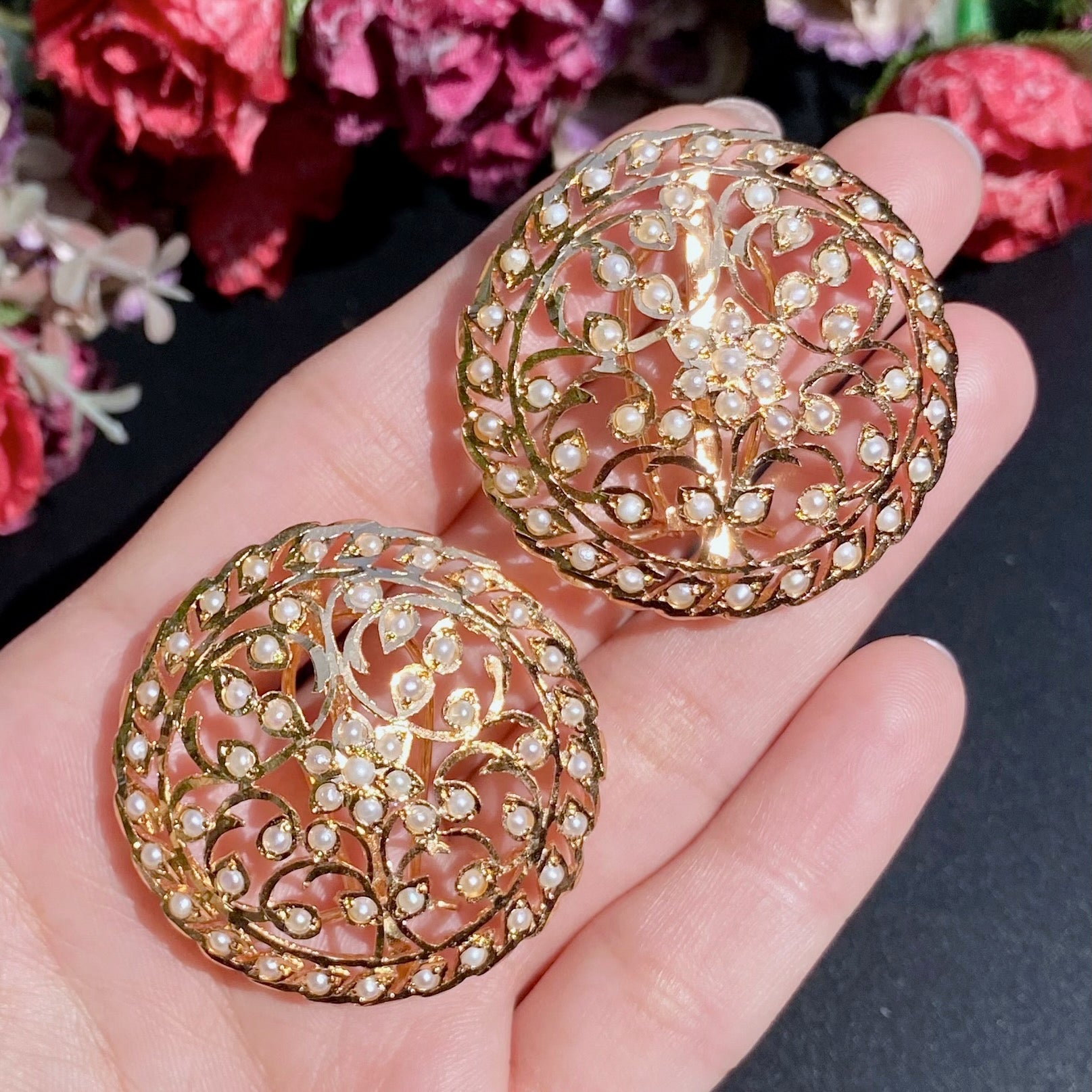 Indian Tops | Indian Stud Earrings on Sterling Silver with Gold Plating