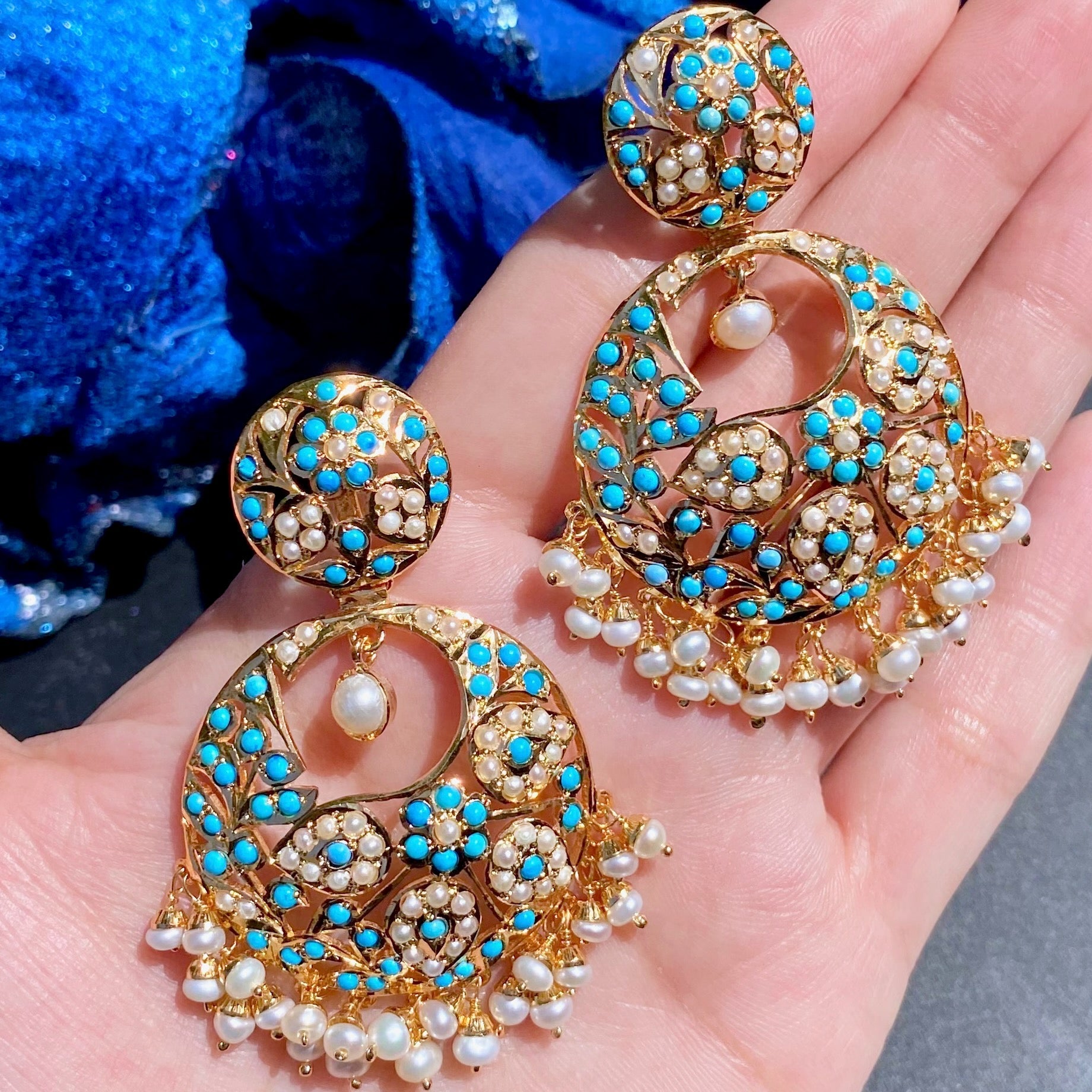 silver chandbali earrings