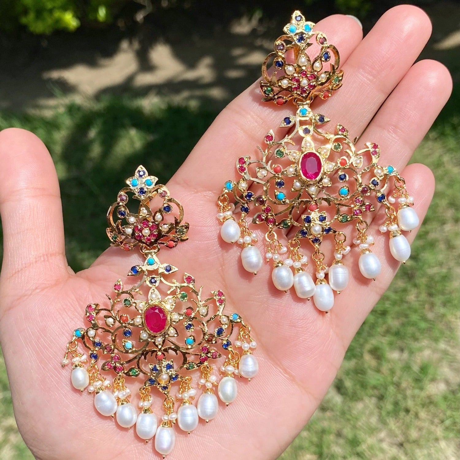 signature punjabi  jadau earrings