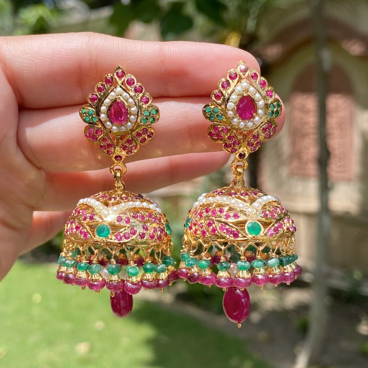 punjabi earrings for women online in usa made on sterling silver with gold plating