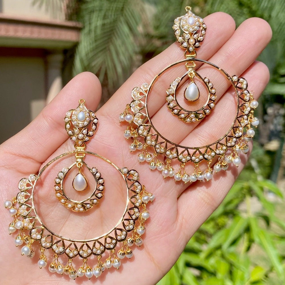 Shop Exquisite 22k Gold Chandbali Earrings Online shop-exquisite-22k-gold-chandbali-earrings-online