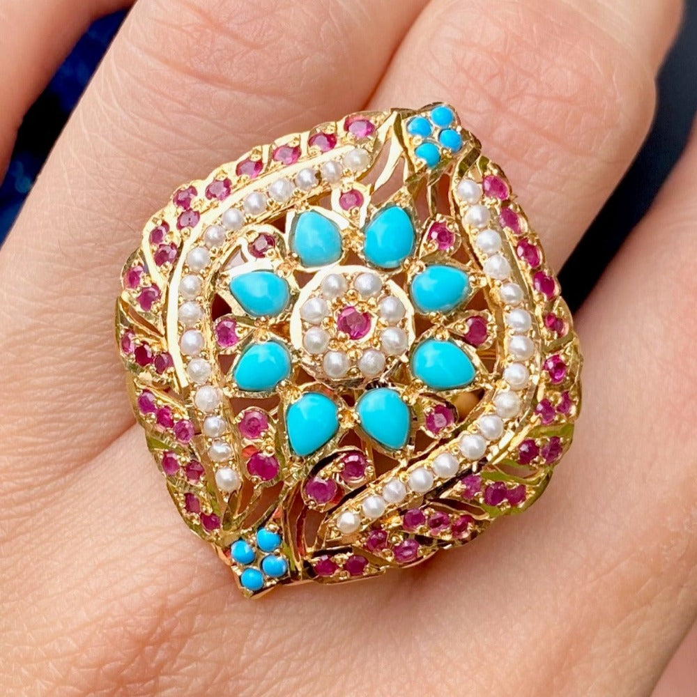 Feroza Rings For Women Online | 22k Gold & Gold Plated Sterling Silver