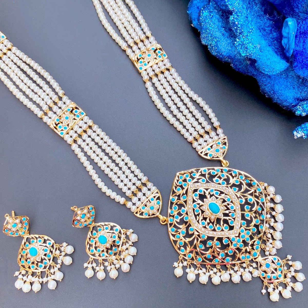 bengali joroa jewellery necklace with earrings set usa