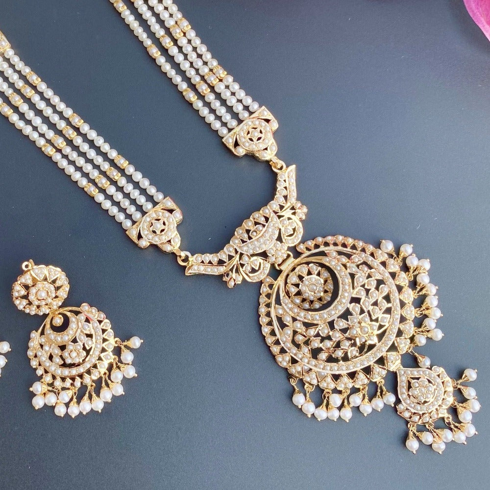 pearl rani haar necklace sets on 22k gold