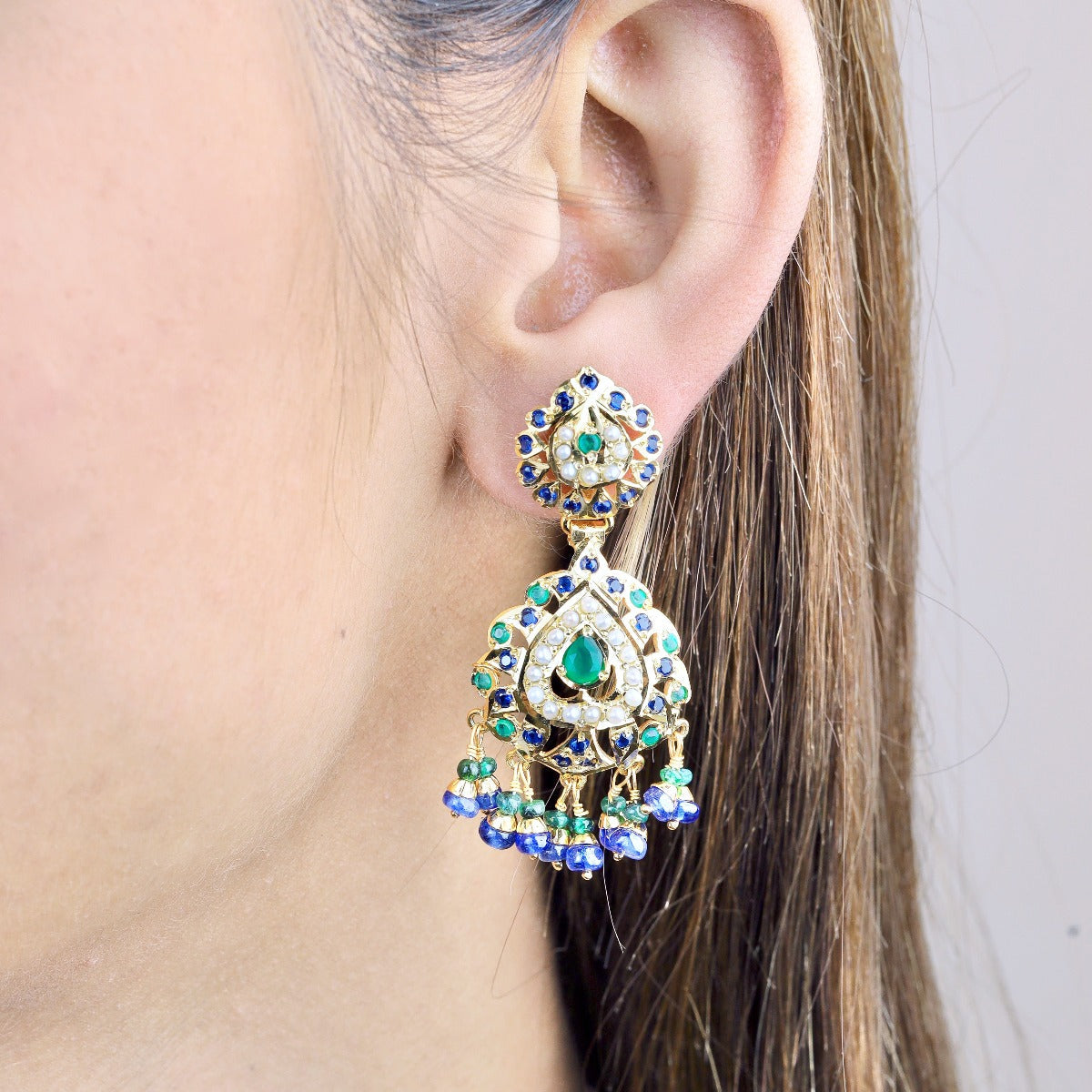 Hyderabadi earrings gold plated