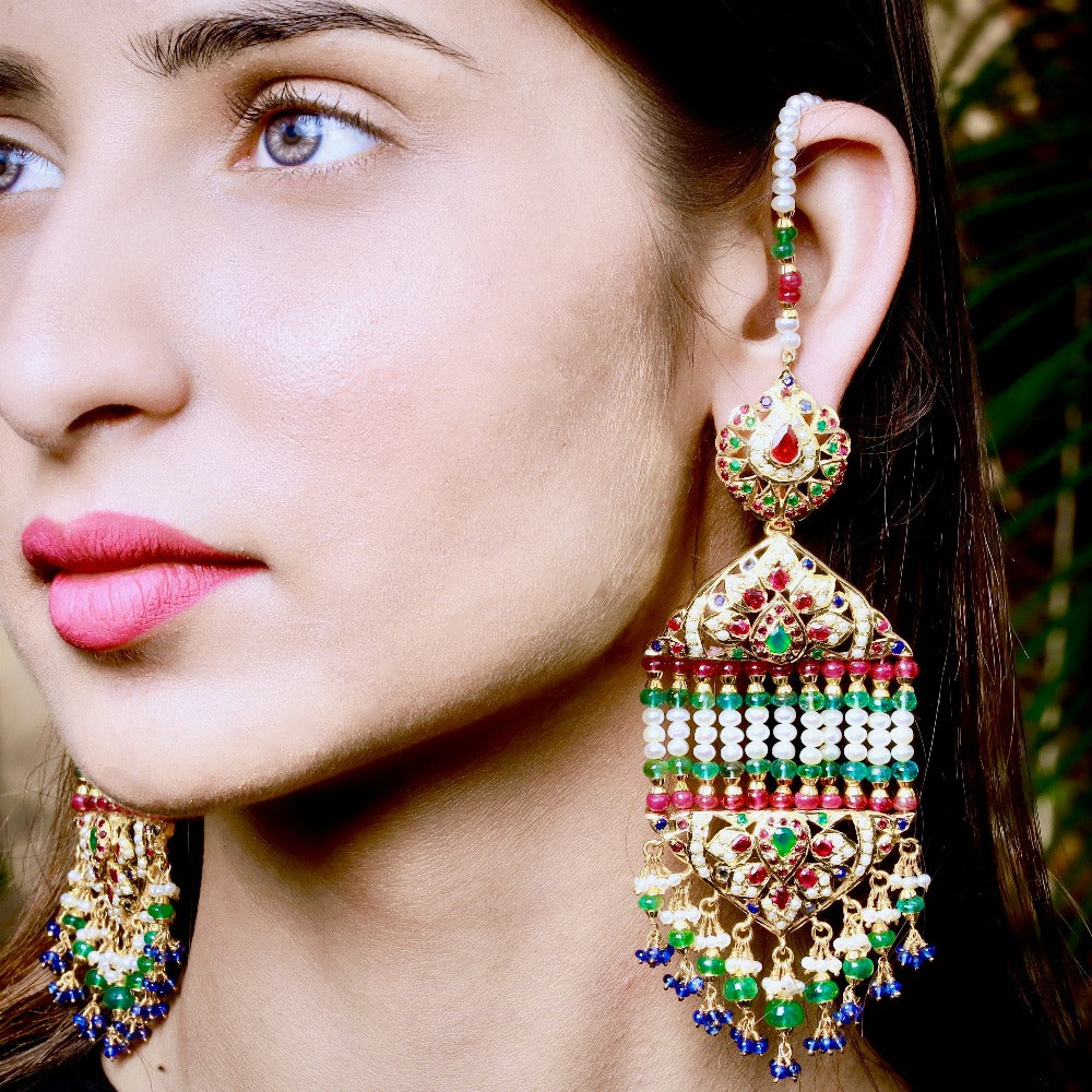 Bollywood jadau earrings for bride