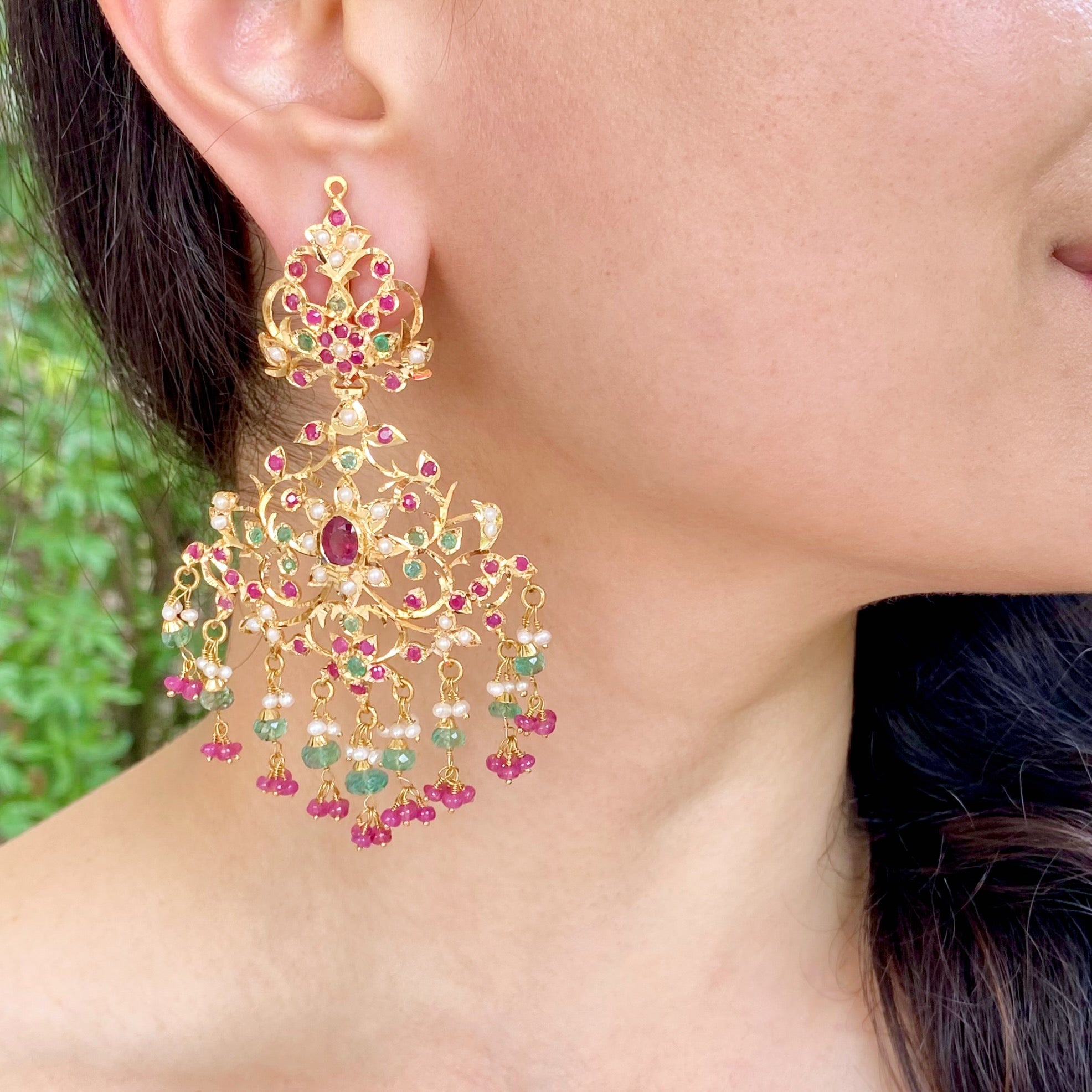 large indian gold earrings for women