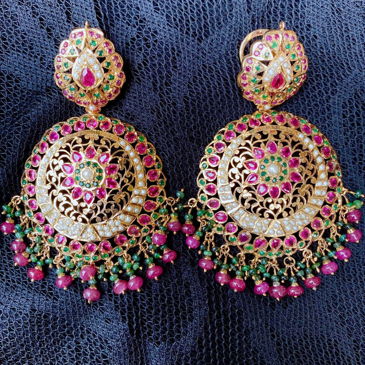 Statement Jadau Jhala Earrings | For Women | Gold Plated Silver ER 001