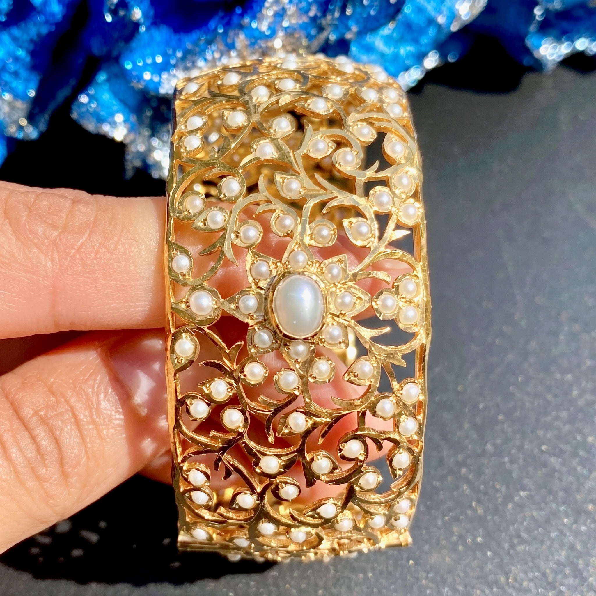 edwardian pearl bangle