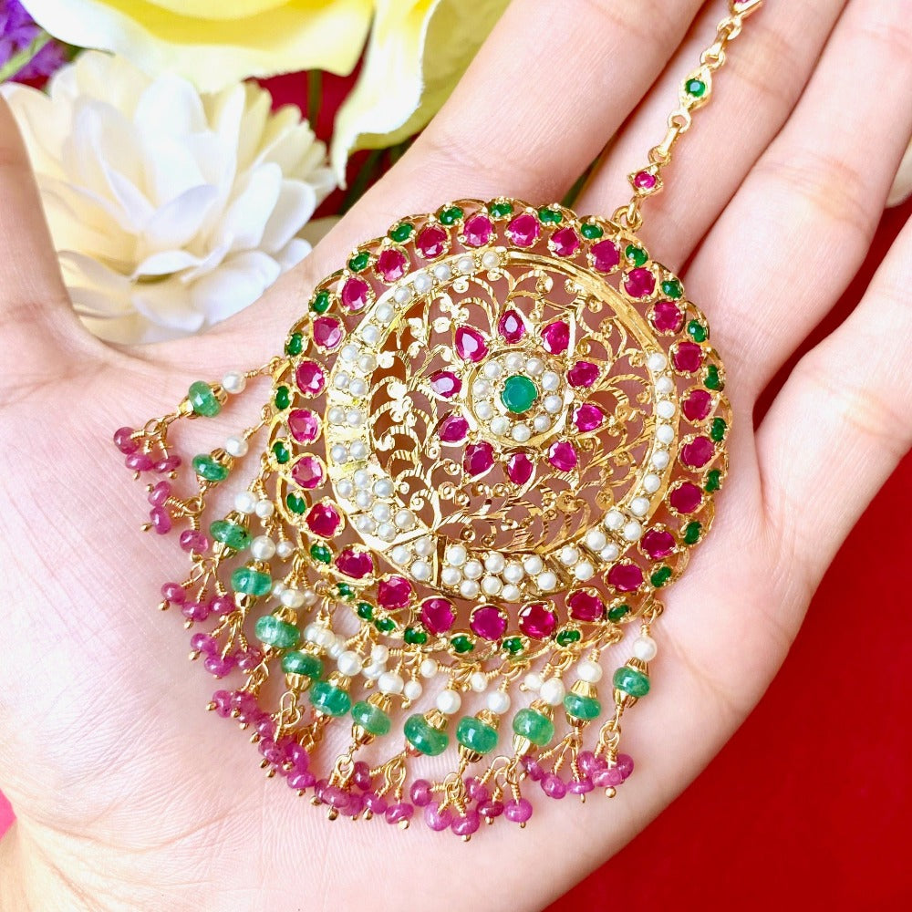 gold plated tikka in silver for destination wedding