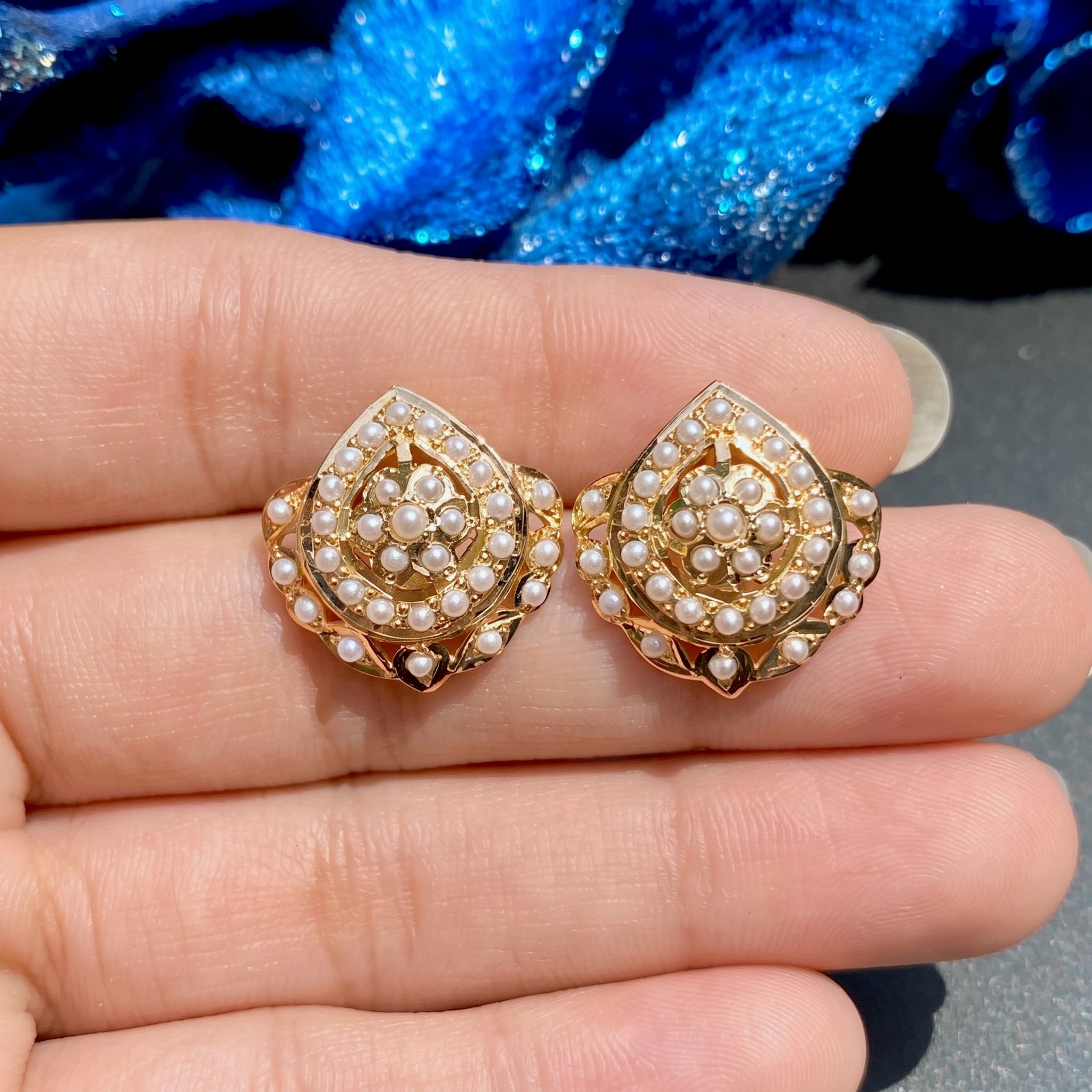totaram jewellers pearl studs designs