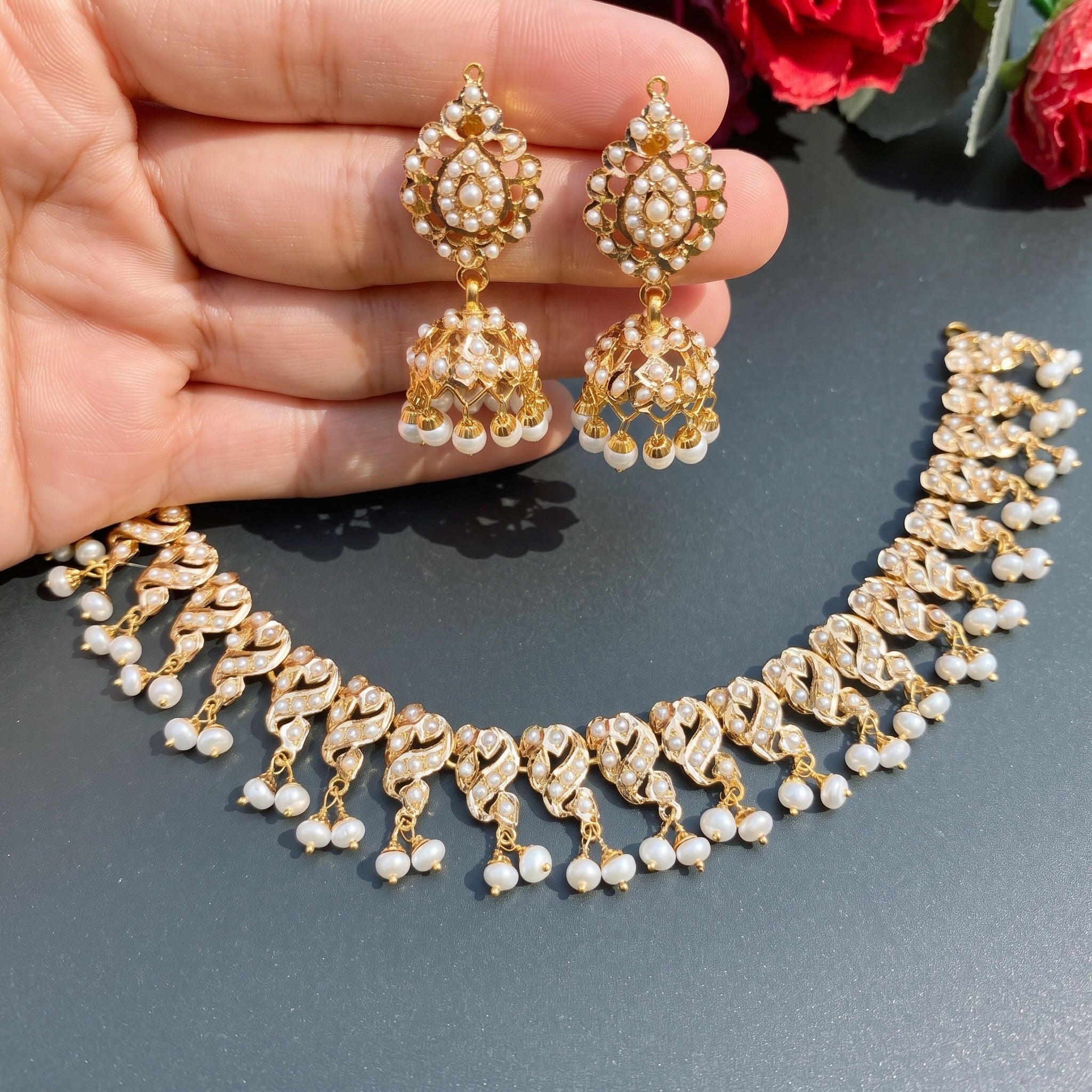 3 tola gold necklace set
