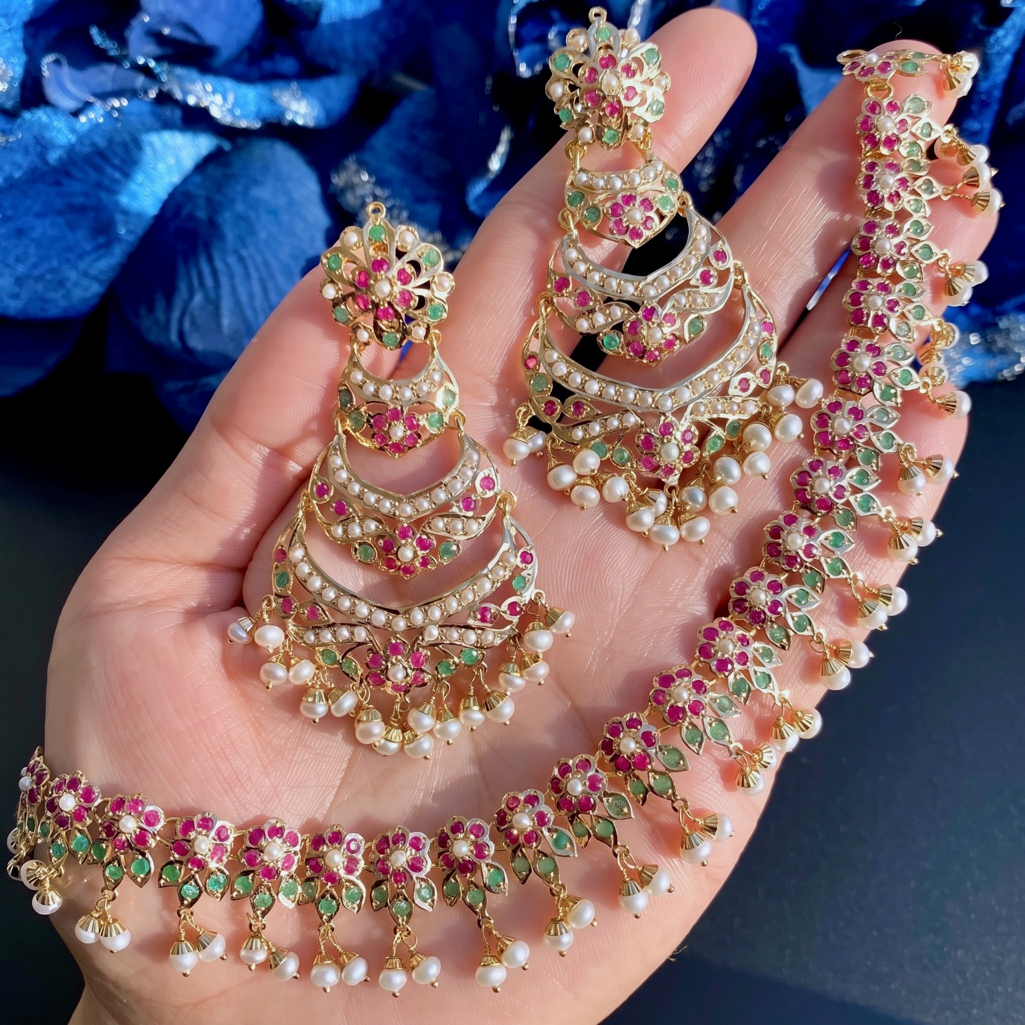 classic jadau necklace set