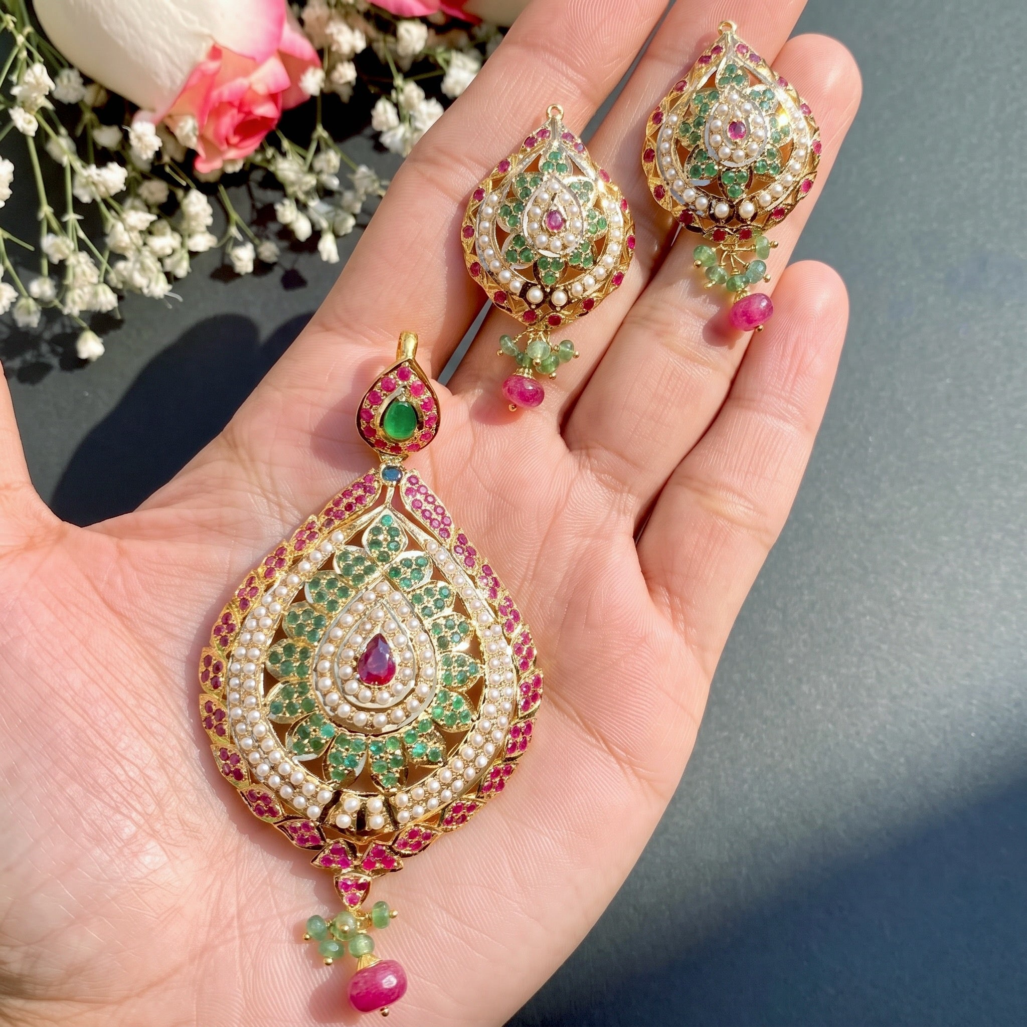rajputi pendant set in real gold