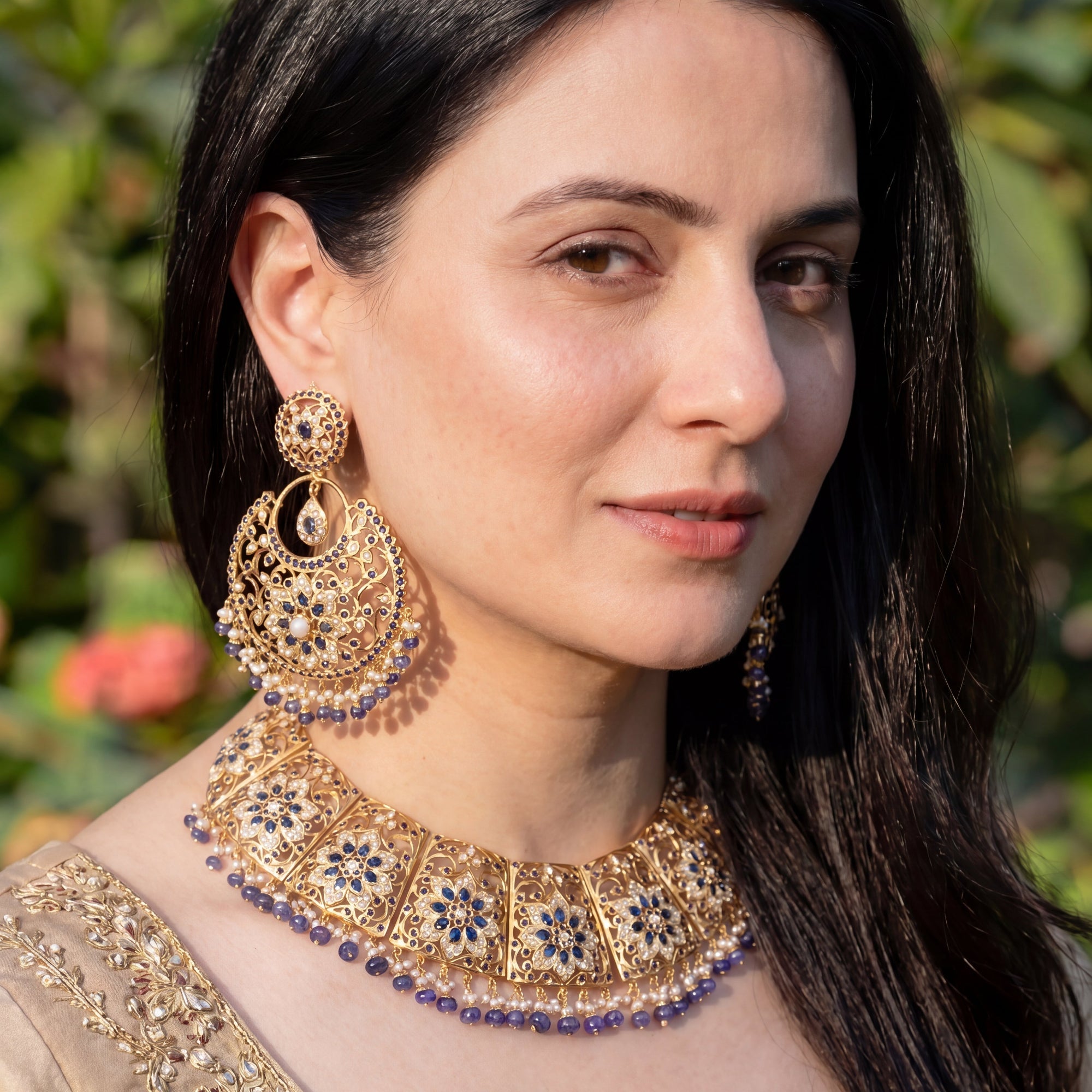 Antique Bridal Indian Jewelry Set | Gold Plated Indian Necklace Set NS 186