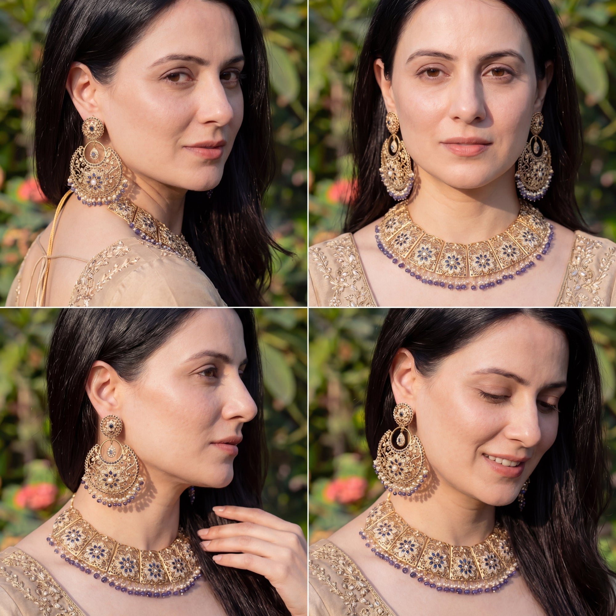 Antique Bridal Indian Jewelry Set | Gold Plated Indian Necklace Set NS 186