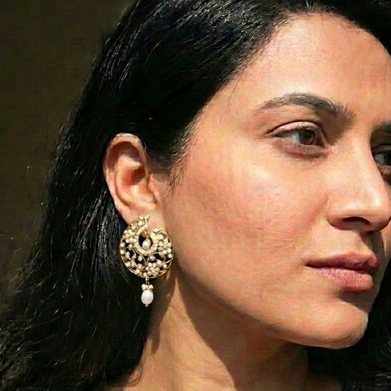 Classy Pearl Stud Earrings | Statement Tops for Women | Pearl Tops ER 394