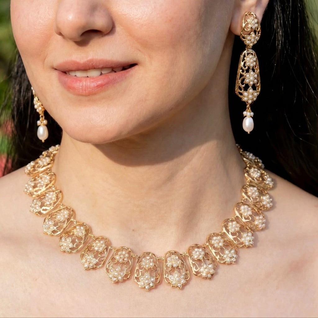 Flexible & Flowing Necklace | Indo Western Pearl Jewelry | For Women NS 205