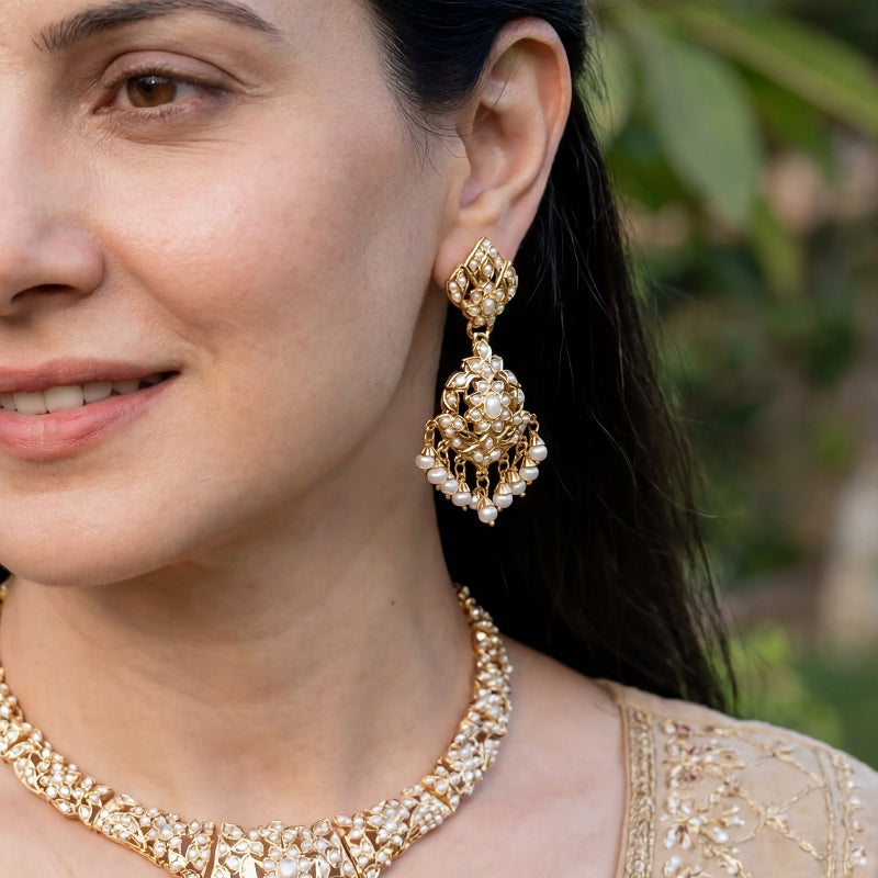 Elegant Pearl Necklace Set | NS 319