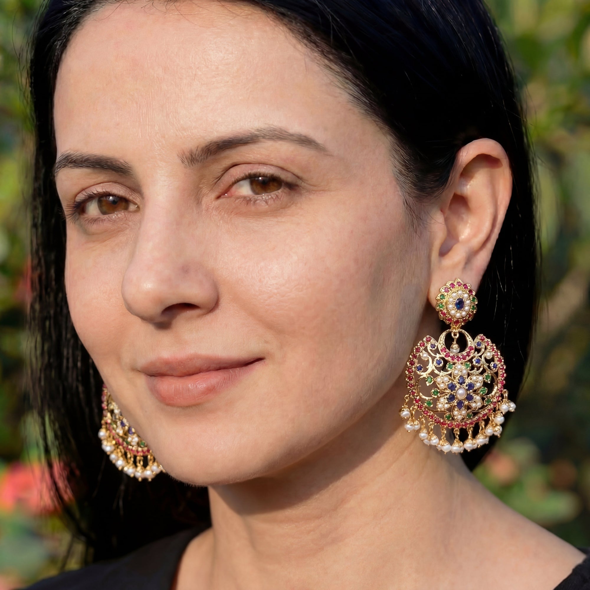 Exquisite Chandbali Earrings | Multicoloured Earrings | Gold Plated ER 366
