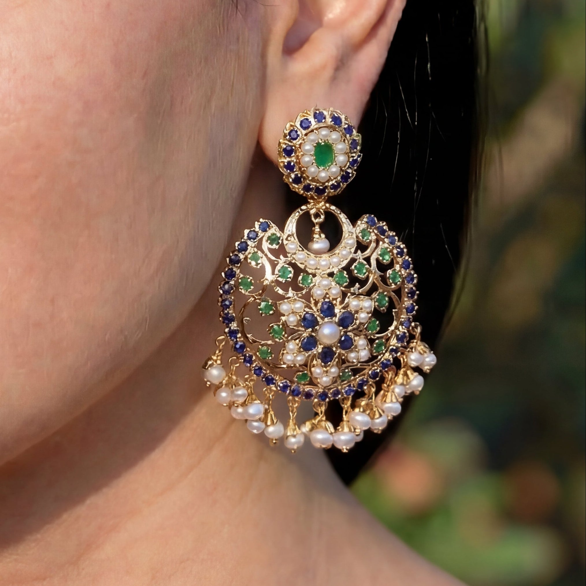 Evergreen Gold Plated Chandbali Earrings | Mughal Era Jewellery | ER 428