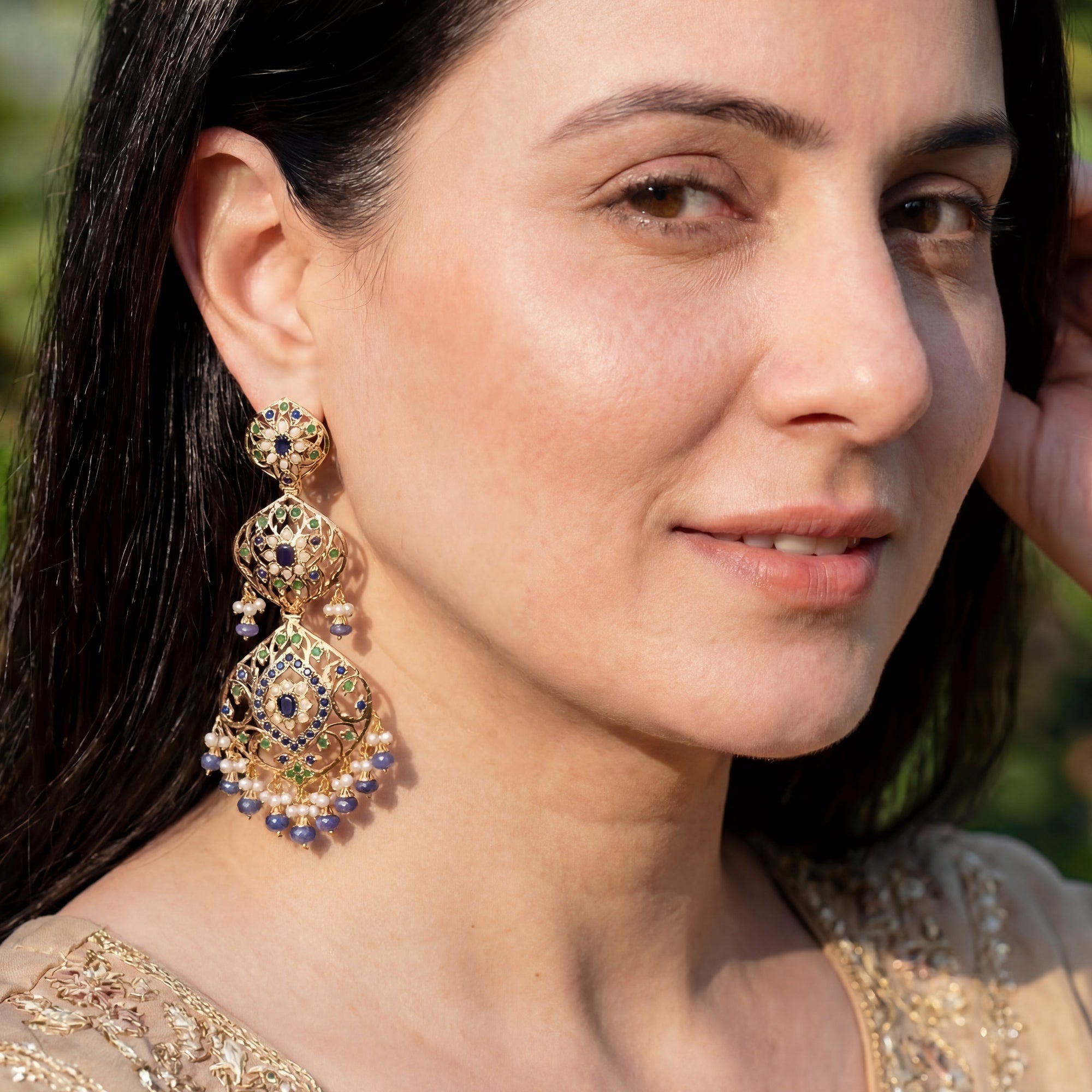 Premium Quality Indian Jewelry | 92.5% Sterling Silver Earrings ER 421
