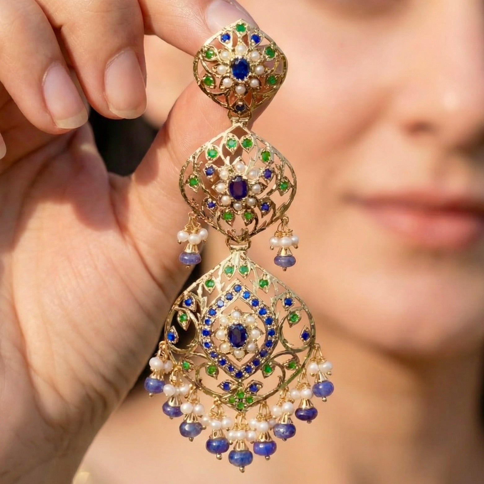 Premium Quality Indian Jewelry | 92.5% Sterling Silver Earrings ER 421