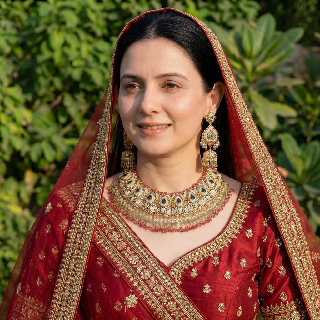 Bridal Jewellery Set | Traditional Indian Jewellery | Multicoloured Set NS 278