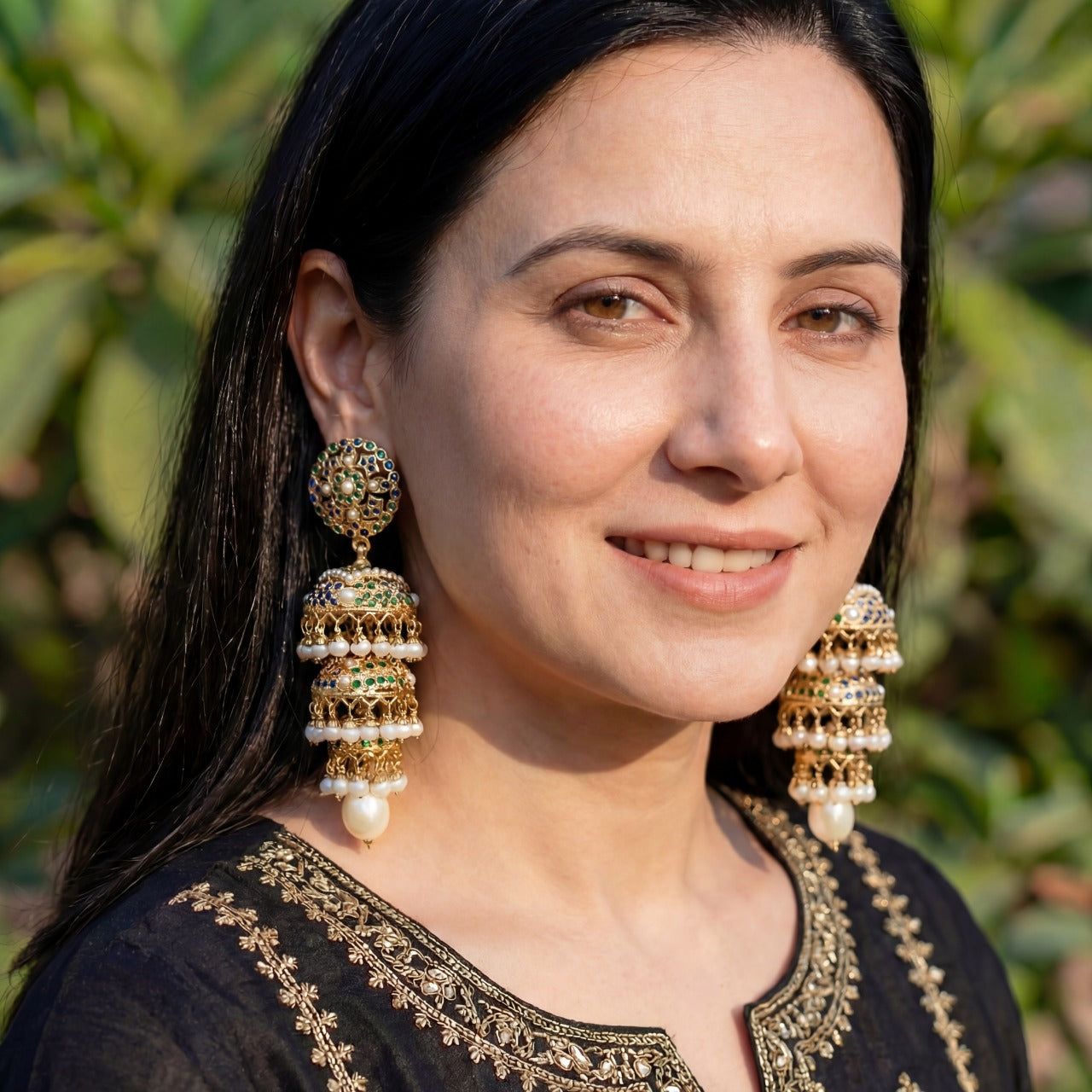 Triple Jhumka Earrings | Shop Indian Silver Jhumka Online ER 154