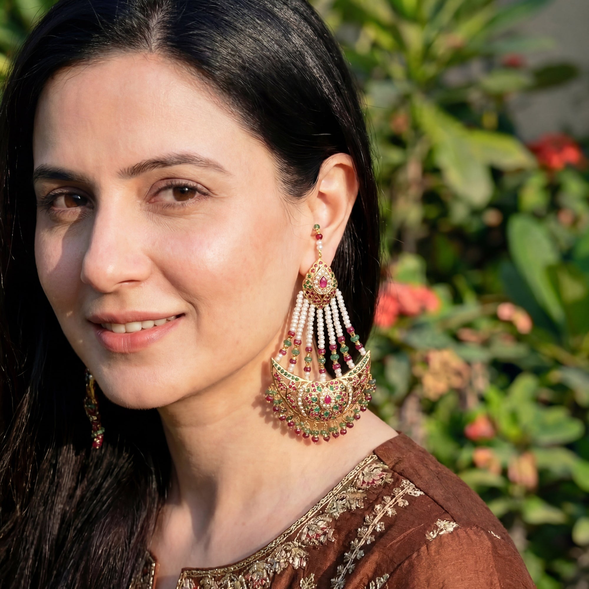 Ethnic Jhoomar Styled Indian Earrings | Sterling Silver Base ER 158
