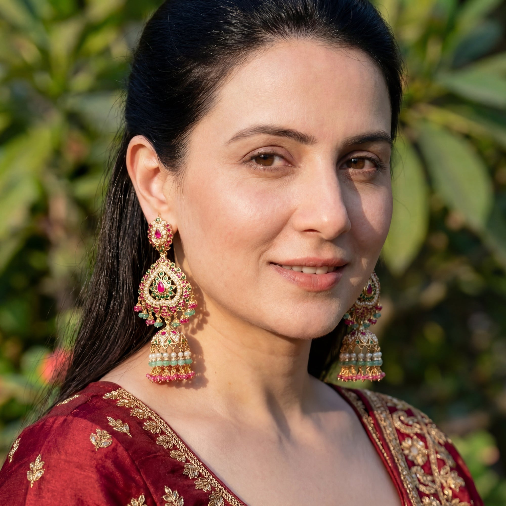 Shop Bridal Jhumka Earrings Online | Statement Jadau Jhumka Danglers | 925 Silver ER 170