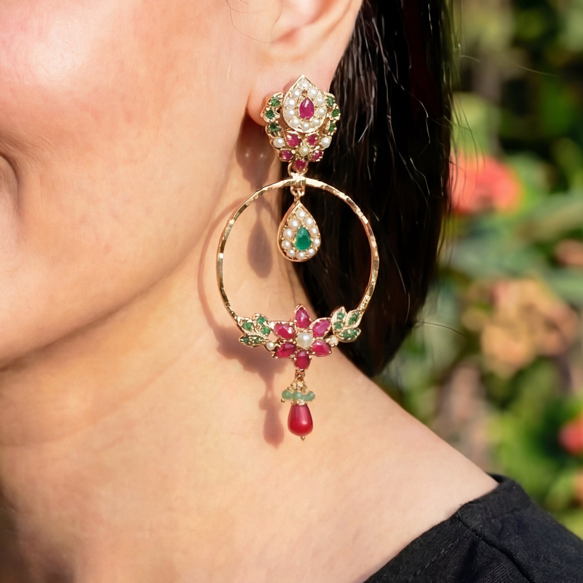 Delicate Gold Plated Chandbali Earrings | Light Weight Earrings | Minimalist Design ER 326