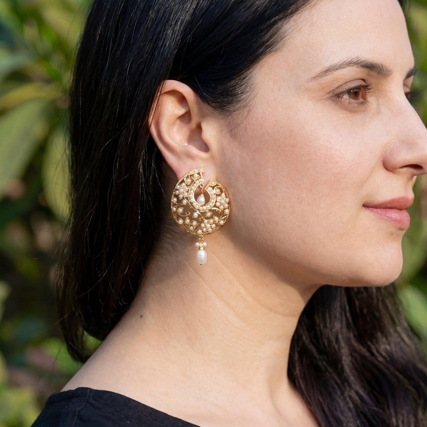Classy Pearl Stud Earrings | Statement Tops for Women | Pearl Tops ER 394